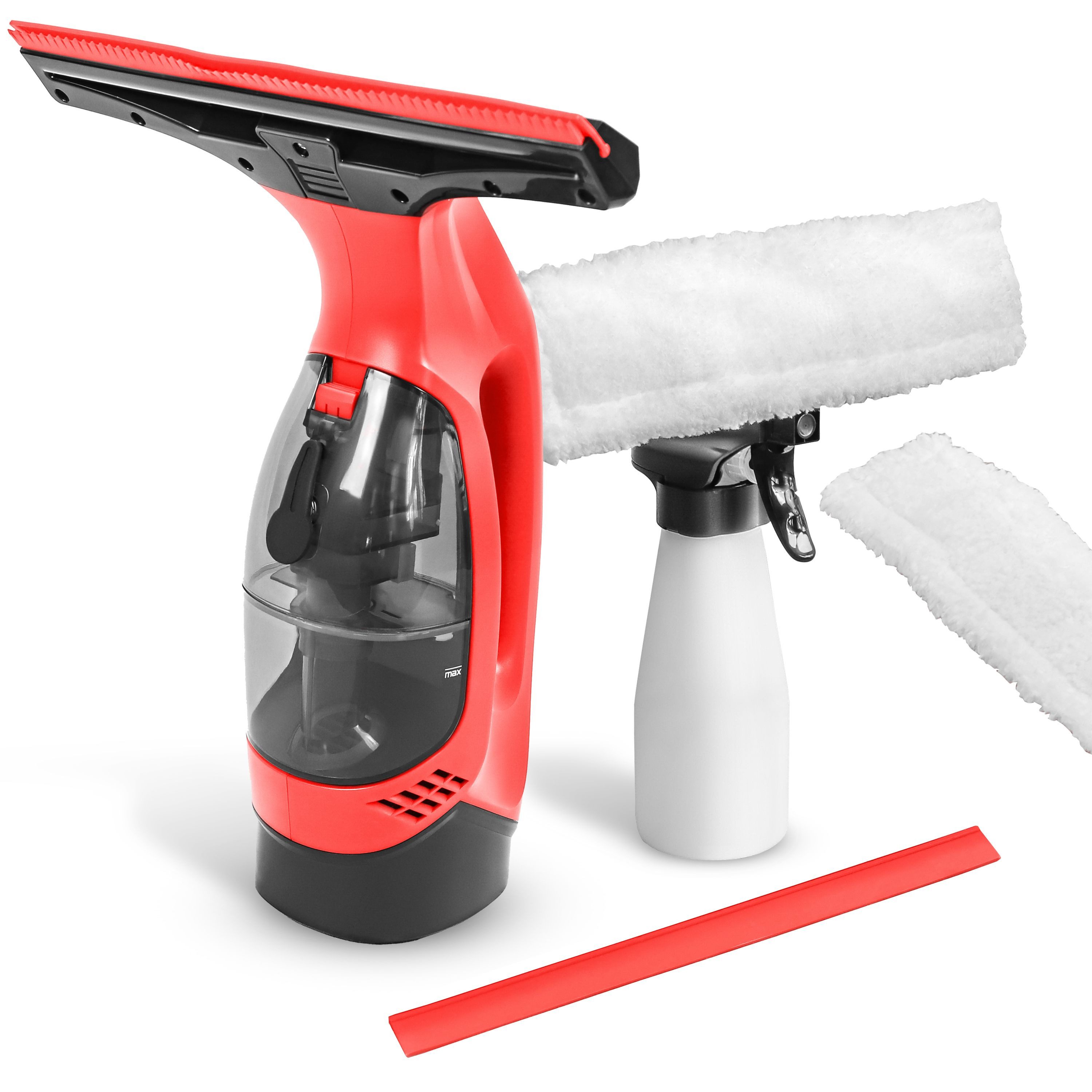 S&R Akku-Fensterreiniger STARK Akku-Fenstersauger WC 2000 HOME, Set mit abnehmbarem Wassertank, Sprühflasche, Streifenfreie Reinigung aller glatten Oberflächen