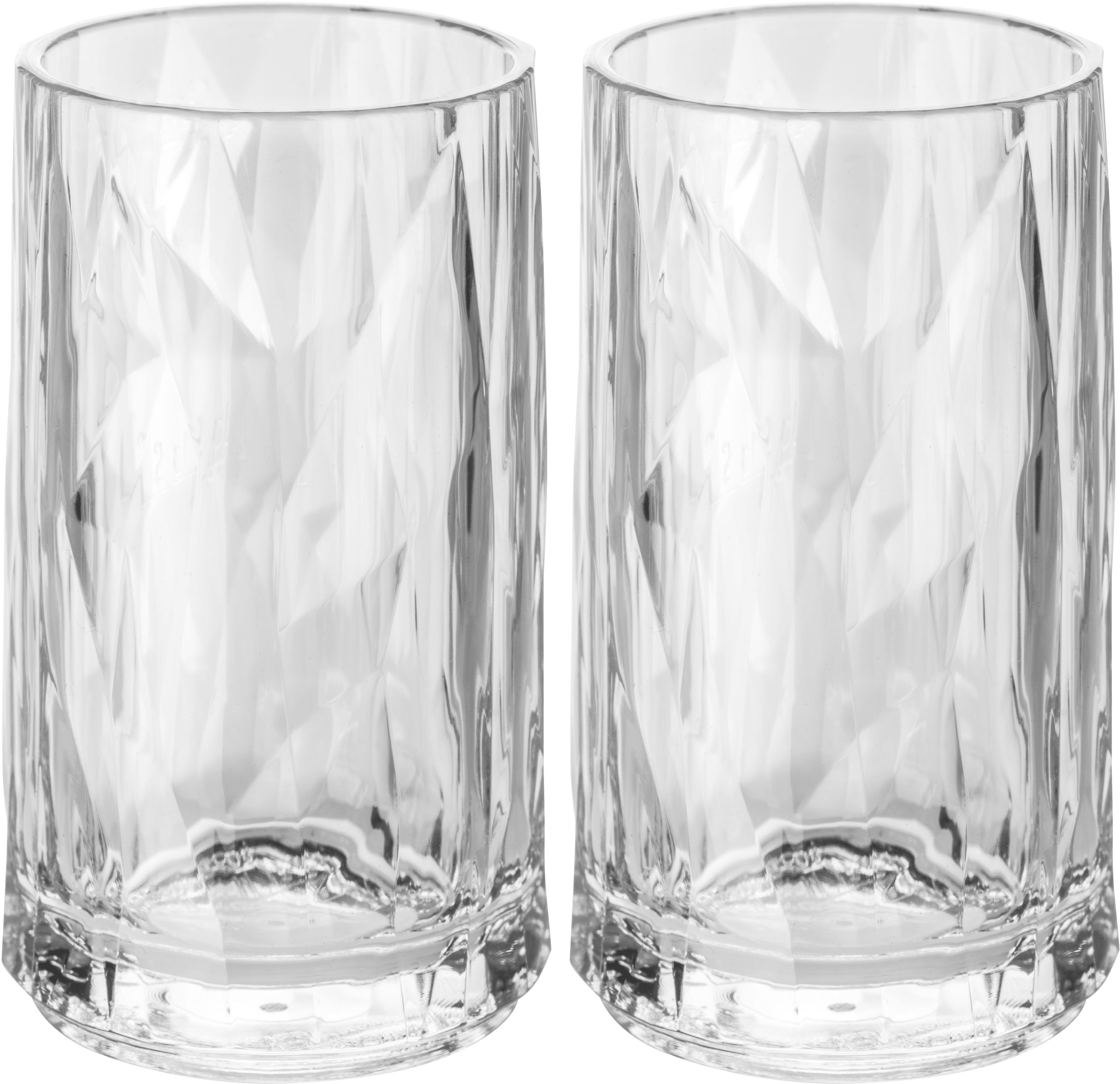 KOZIOL Schnapsglas CLUB No. 7, 2-tlg., Kunststoff, unzerbrechlich,recycelbar,spülmaschinengeeignet, je 2x 20ml & 40ml