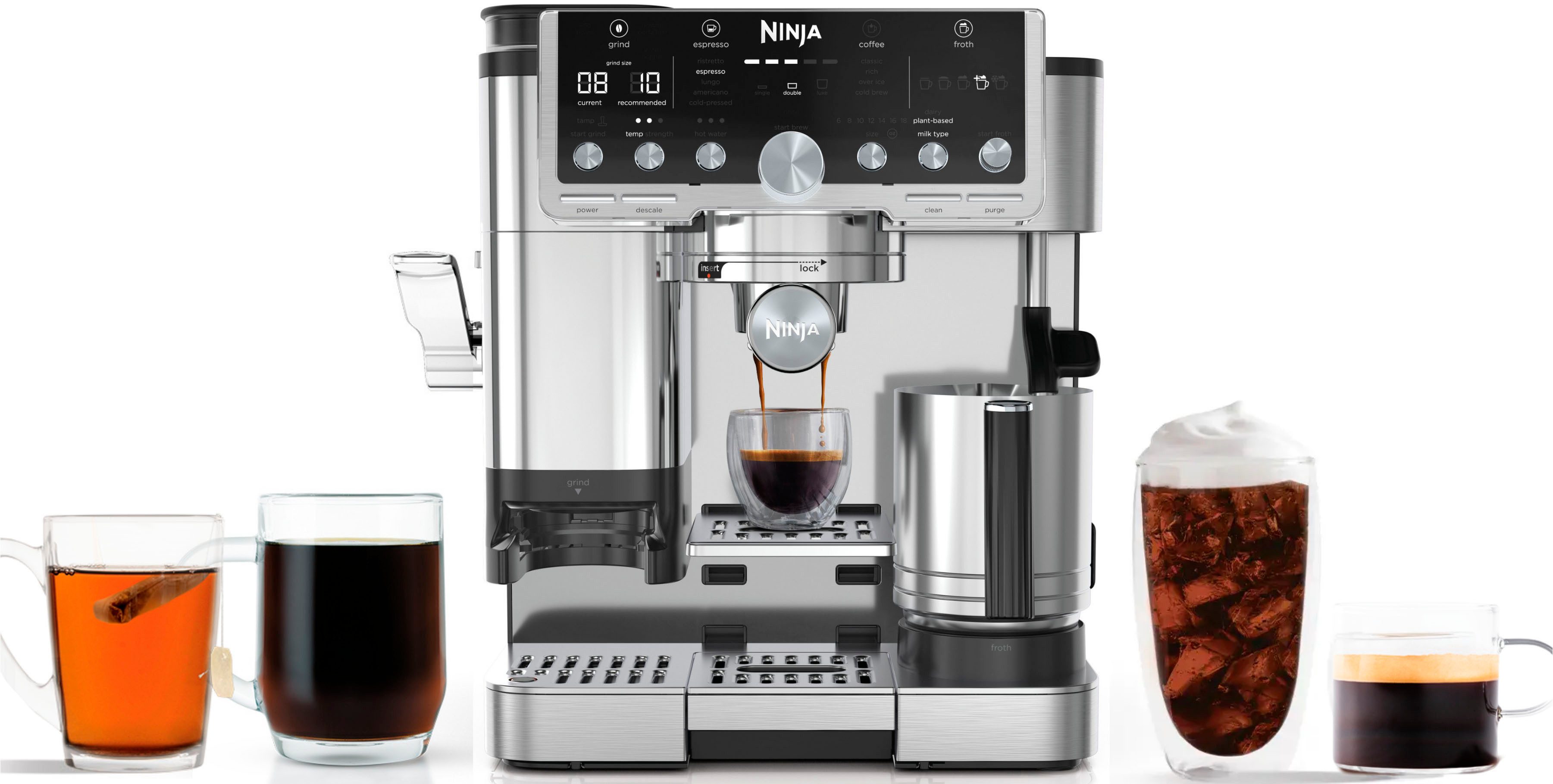 NINJA Espressomaschine ES701EU, 3-in-1-Kaffeemaschine für Espresso, Filterkaffee und Cold Brew