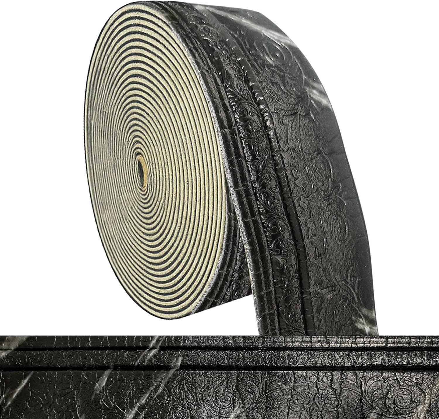 Agger Sockelleiste 3D-Relief sockelleiste, selbstklebende Schaumstoffsockelleiste, L: 1000 cm, H: 10 cm, 10 Meter x 10 cm Dekorleiste, wasserdichte Bordüre