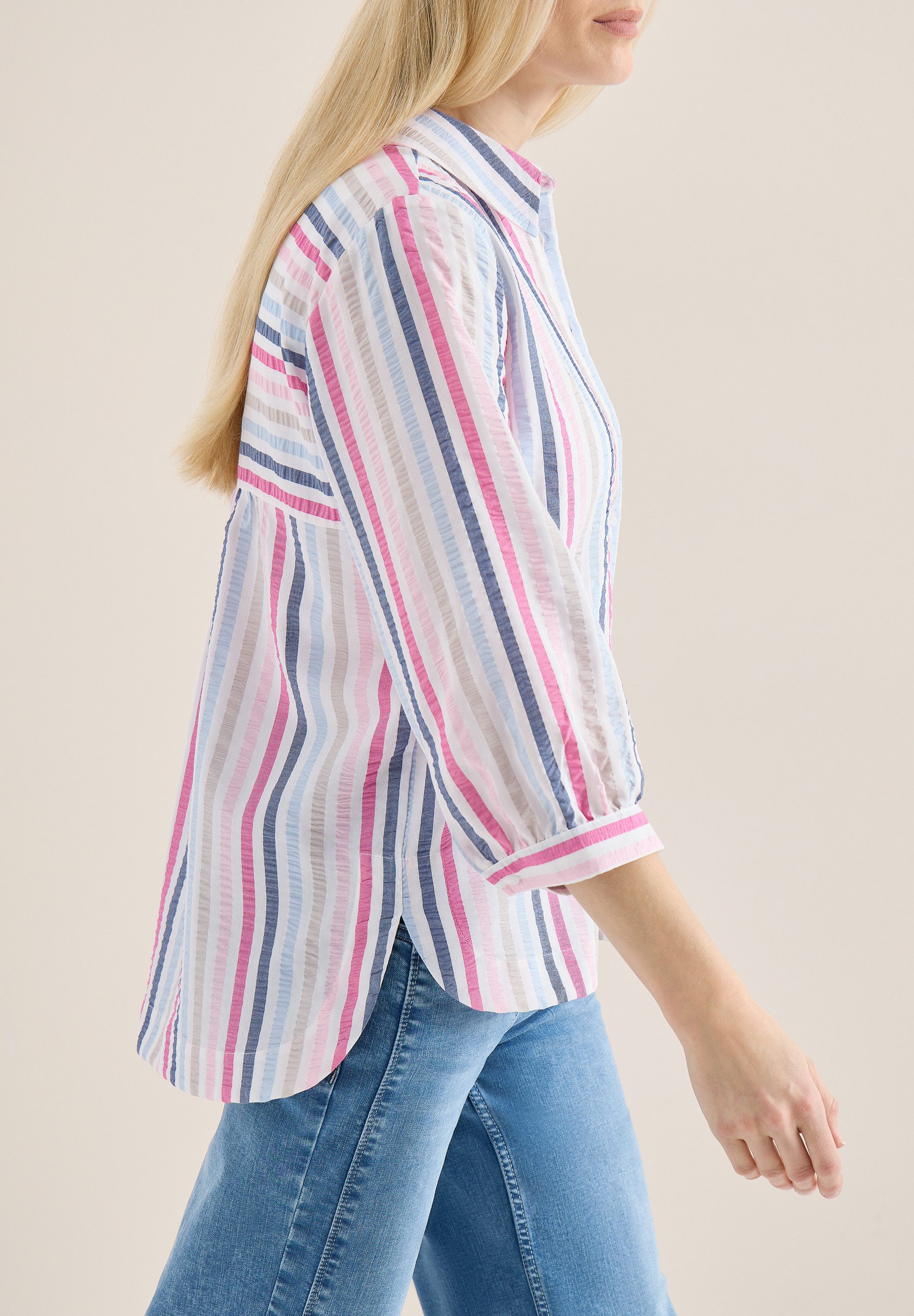 CECIL Hemdbluse 3/4-Arm-Bluse mit Mulitcolor-Streifen