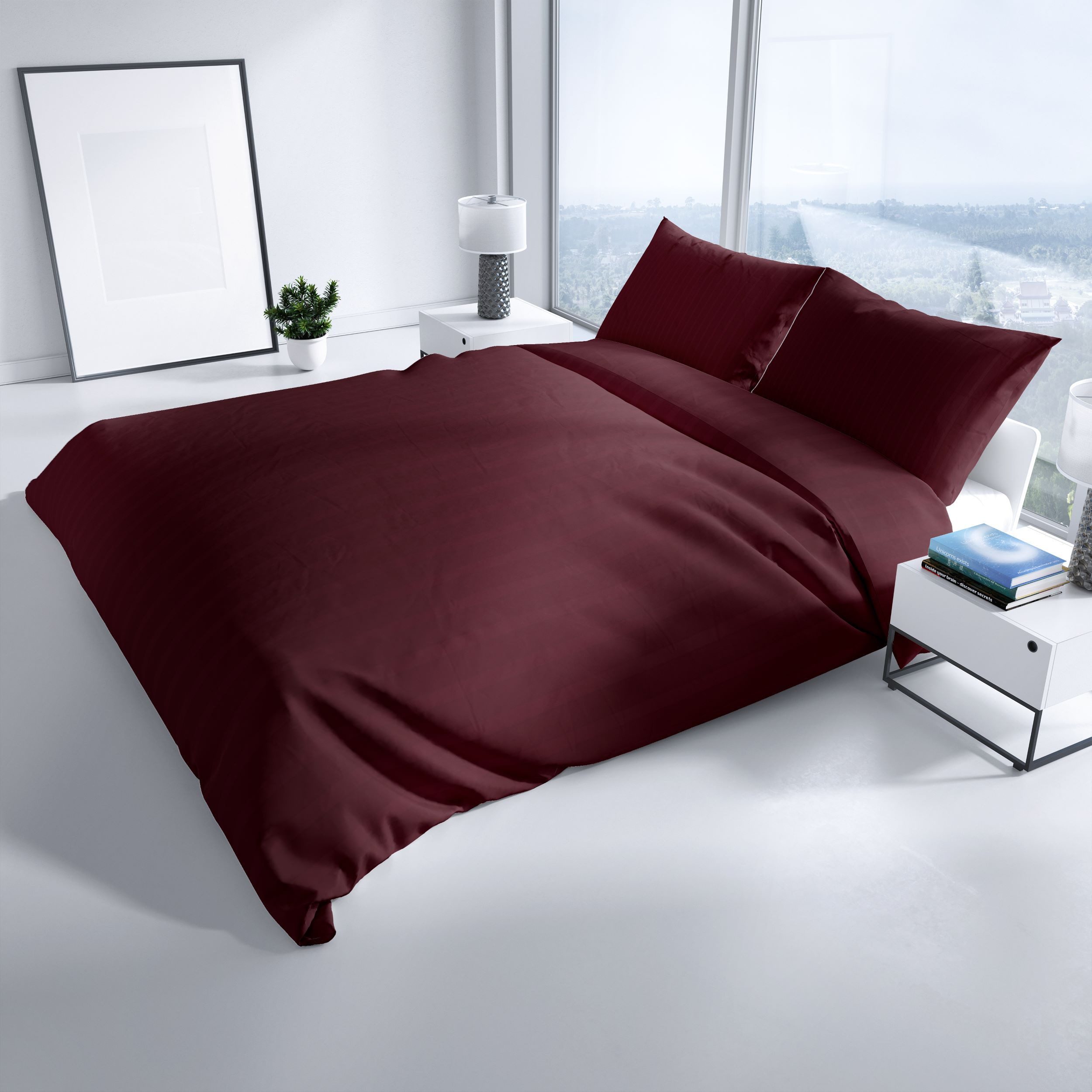Leonado Vicenti Bettwäsche Luxuriöses Satin Set Damast, Satin, 2 teilig, elegantes Streifen Design, 100% Baumwolle, mit Reißverschluss