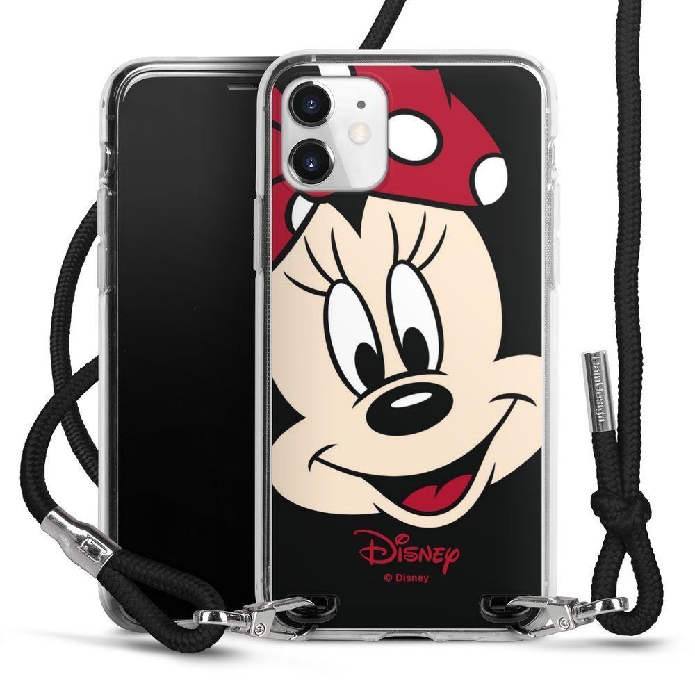 DeinDesign Handyhülle Minnie Mouse Disney Offizielles Lizenzprodukt Minnie All Over, Apple iPhone 11 Handykette Hülle mit Band Case zum Umhängen