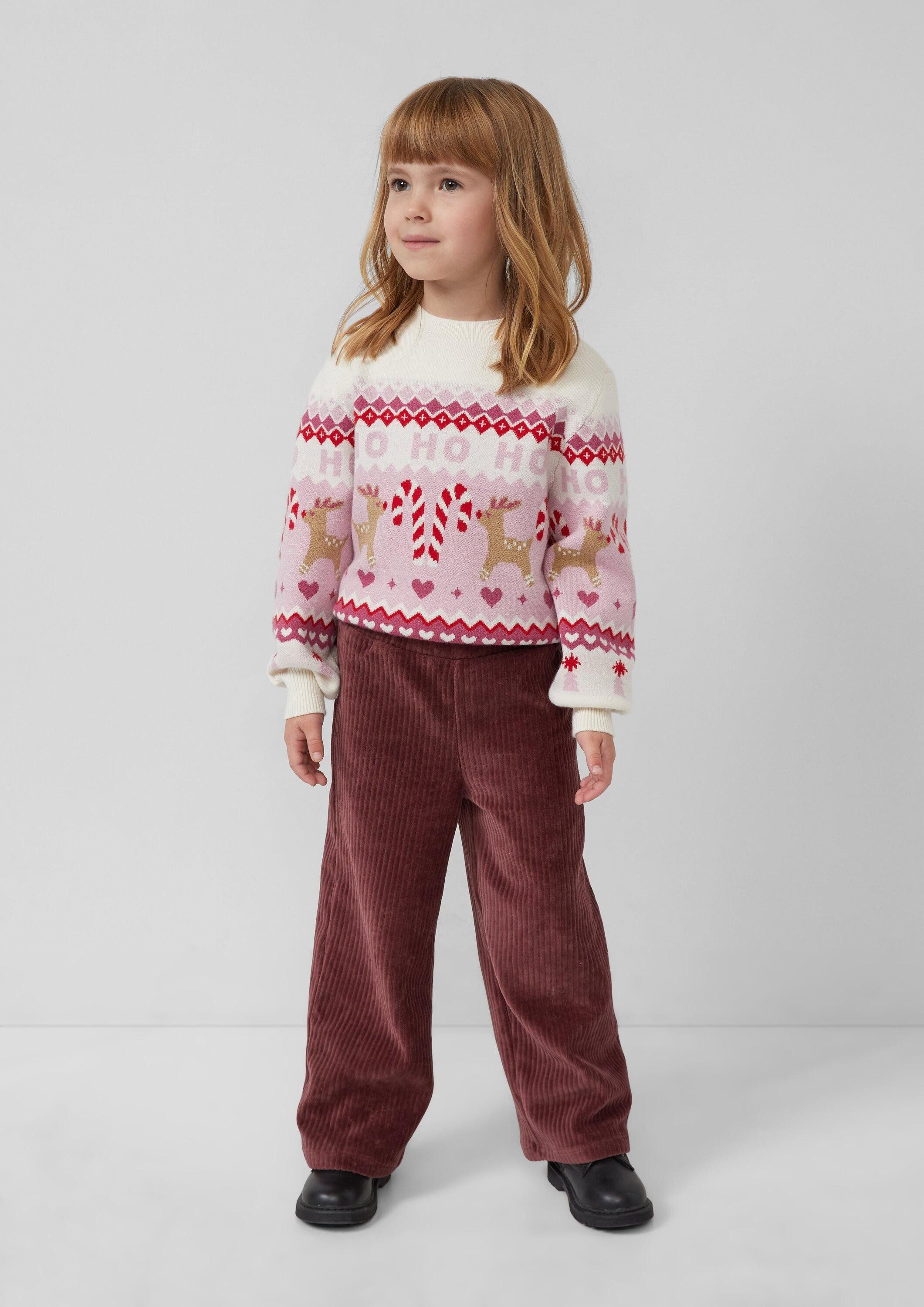 s.Oliver Longpullover Strickpullover Strickpullover mit Weihnachtsmotiven