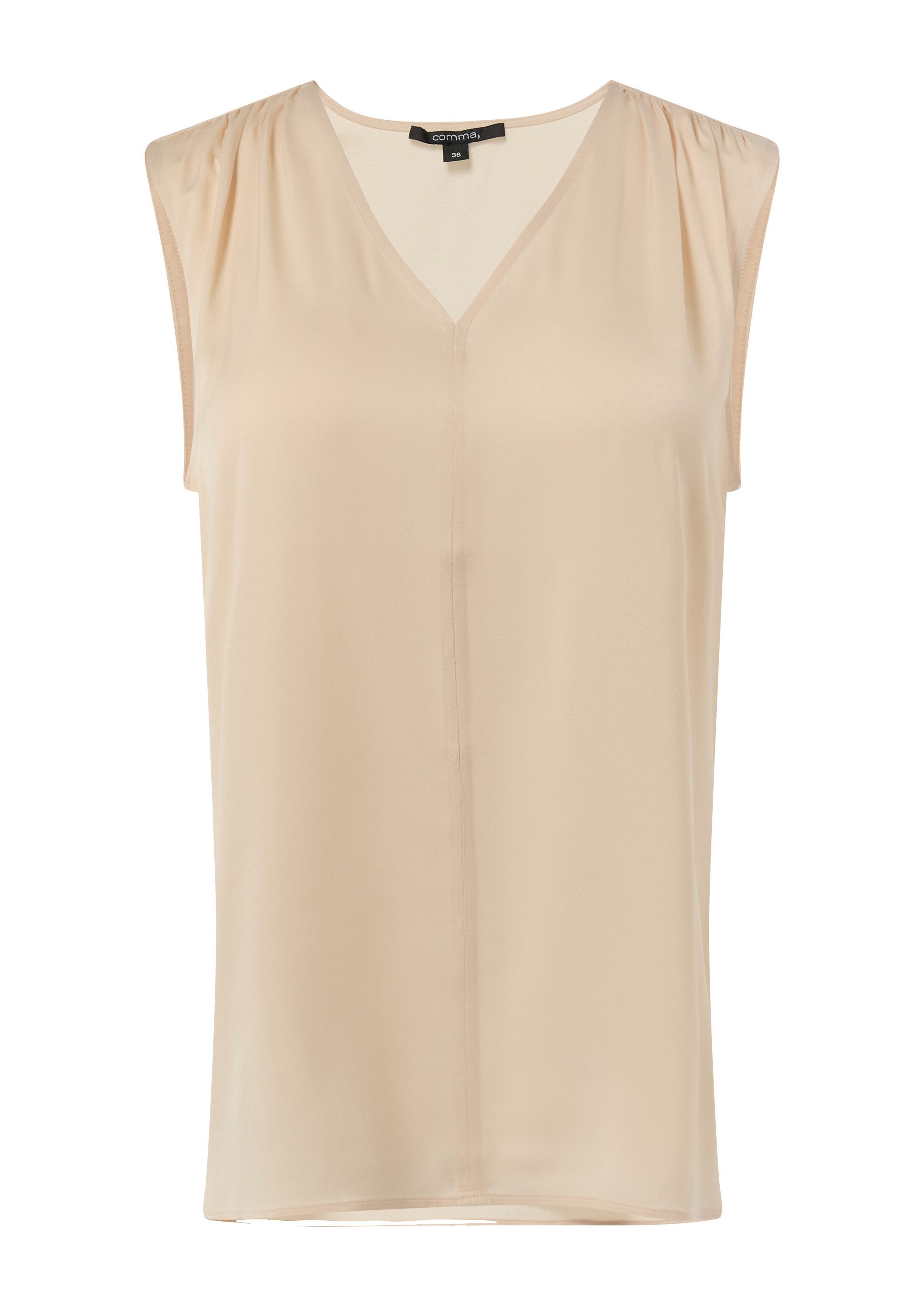 comma Blusentop Bluse Satiniertes Top aus Viskosemix