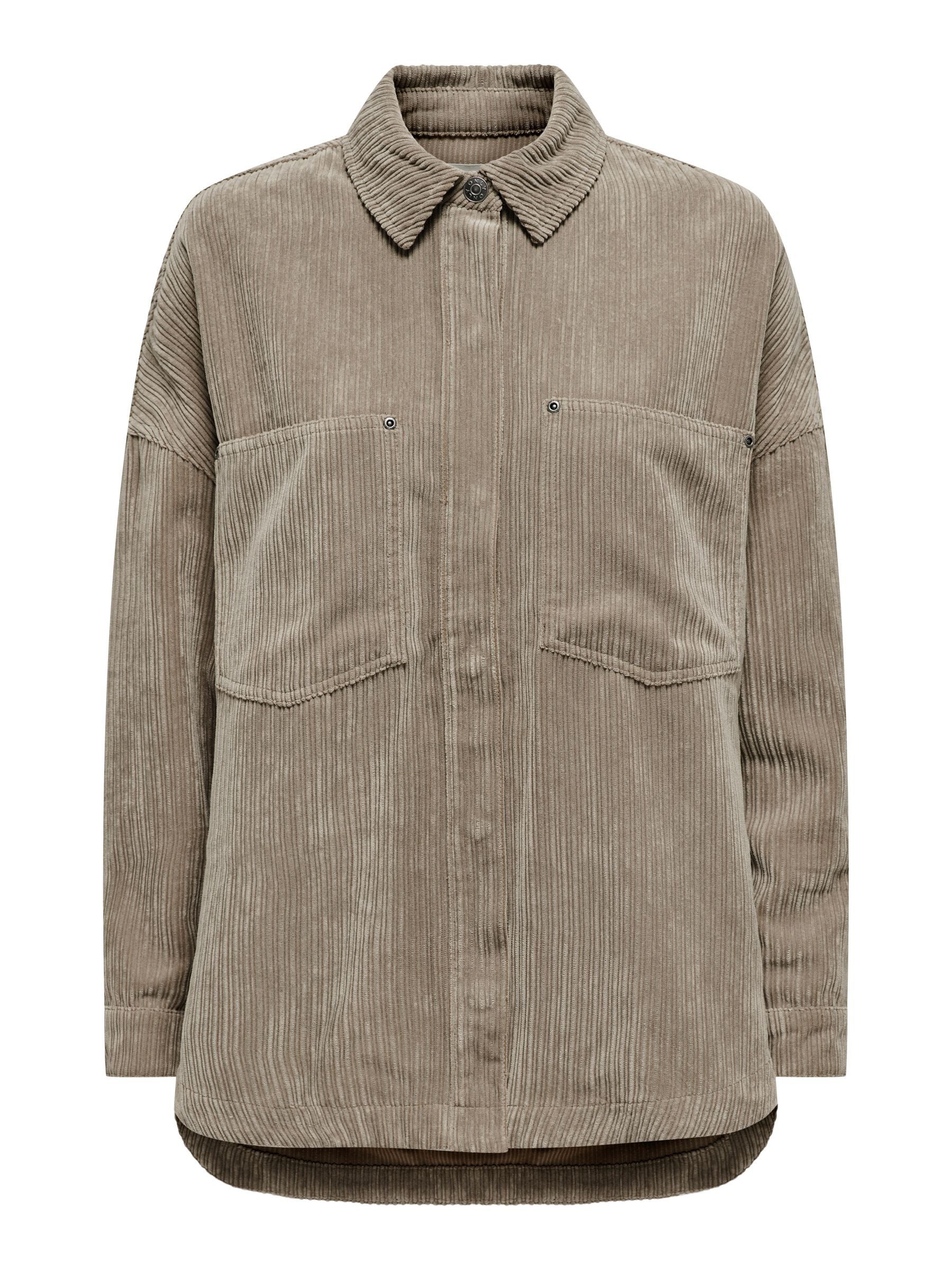 ONLY Blouson Coole Lockere Cordjacke mit Knopfleiste ONLJANINE-RAI LS OVS CORD SHACKET PNT