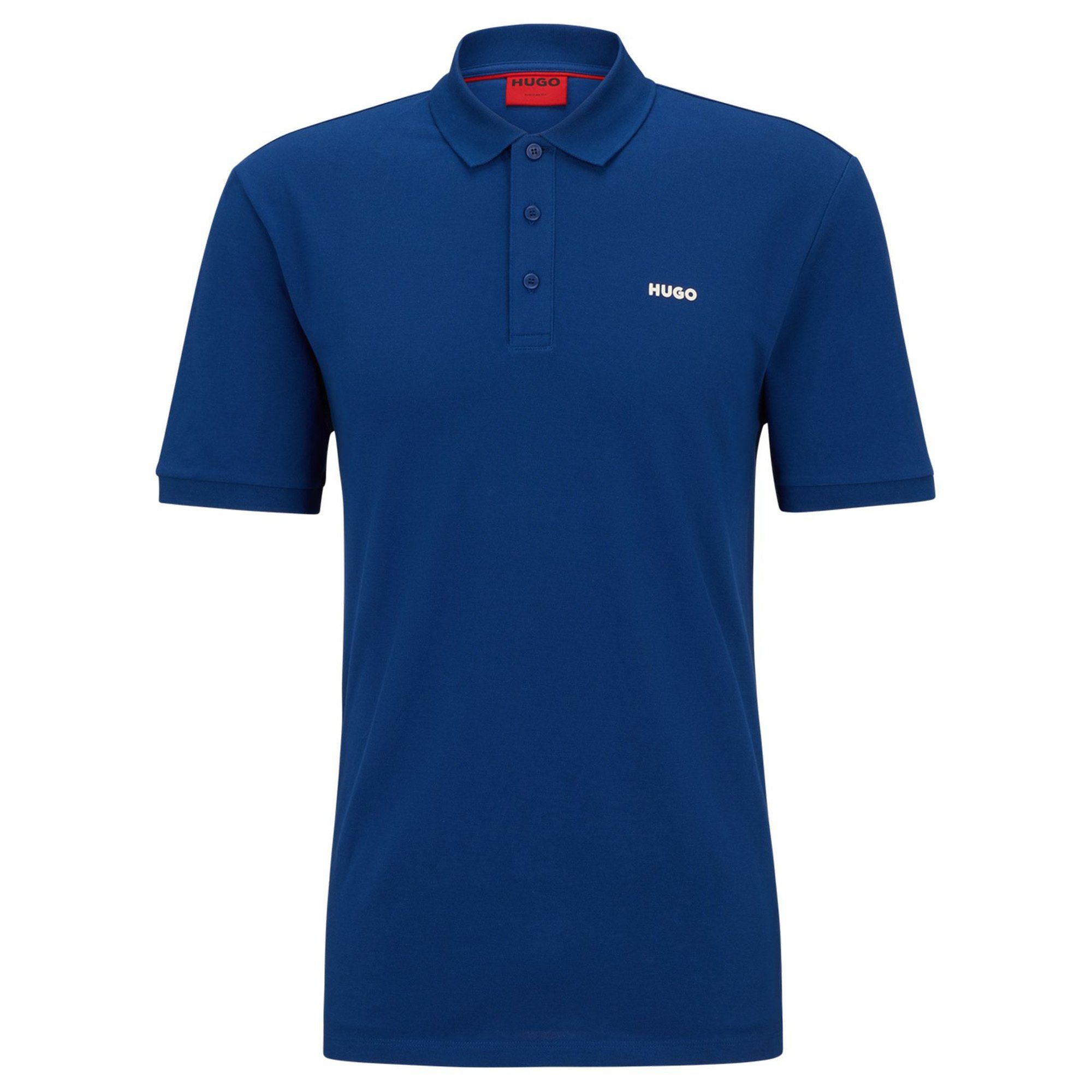 Polo-Shirt Poloshirt 1/2-Arm Blau (Navy) HUGO Pique, Herren DONOS222, -