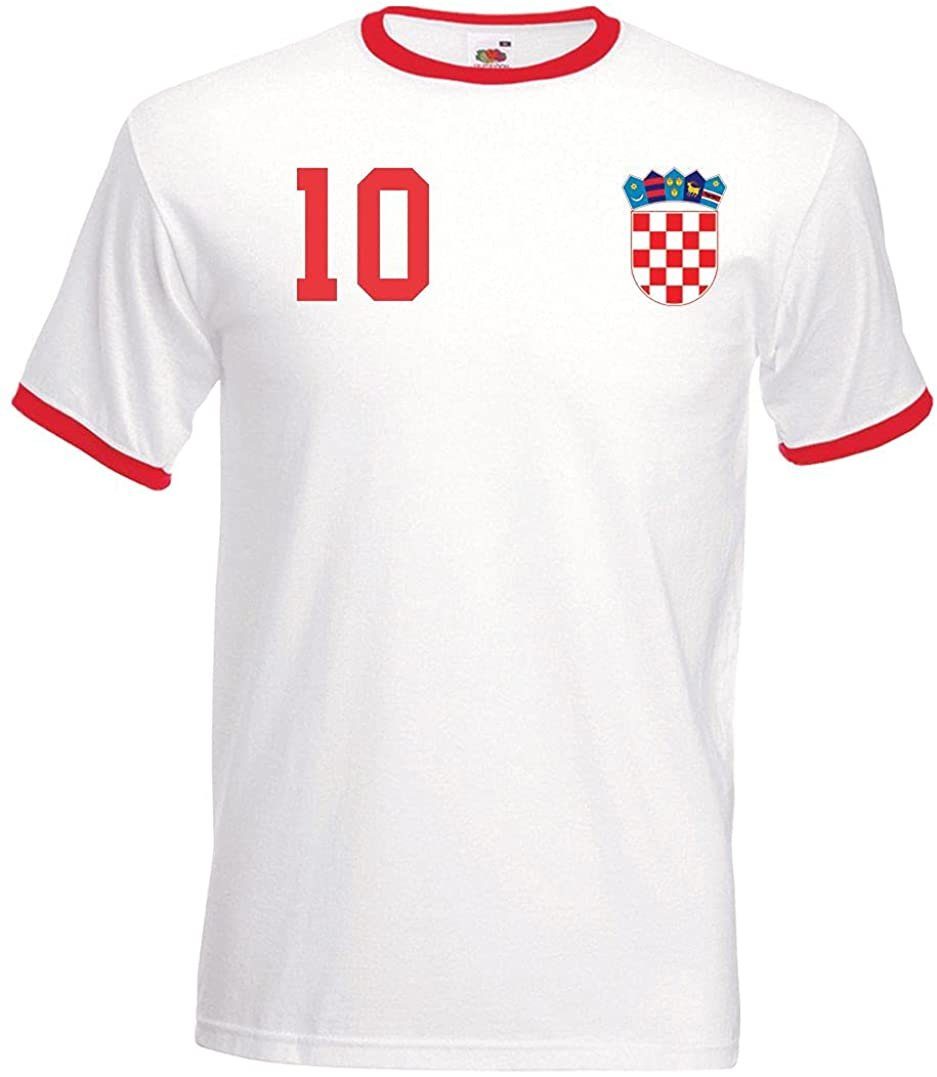 Youth Designz T-Shirt Kroatien Herren T-Shirt im Fußball Trikot Look mit trendigem Motiv Weiß