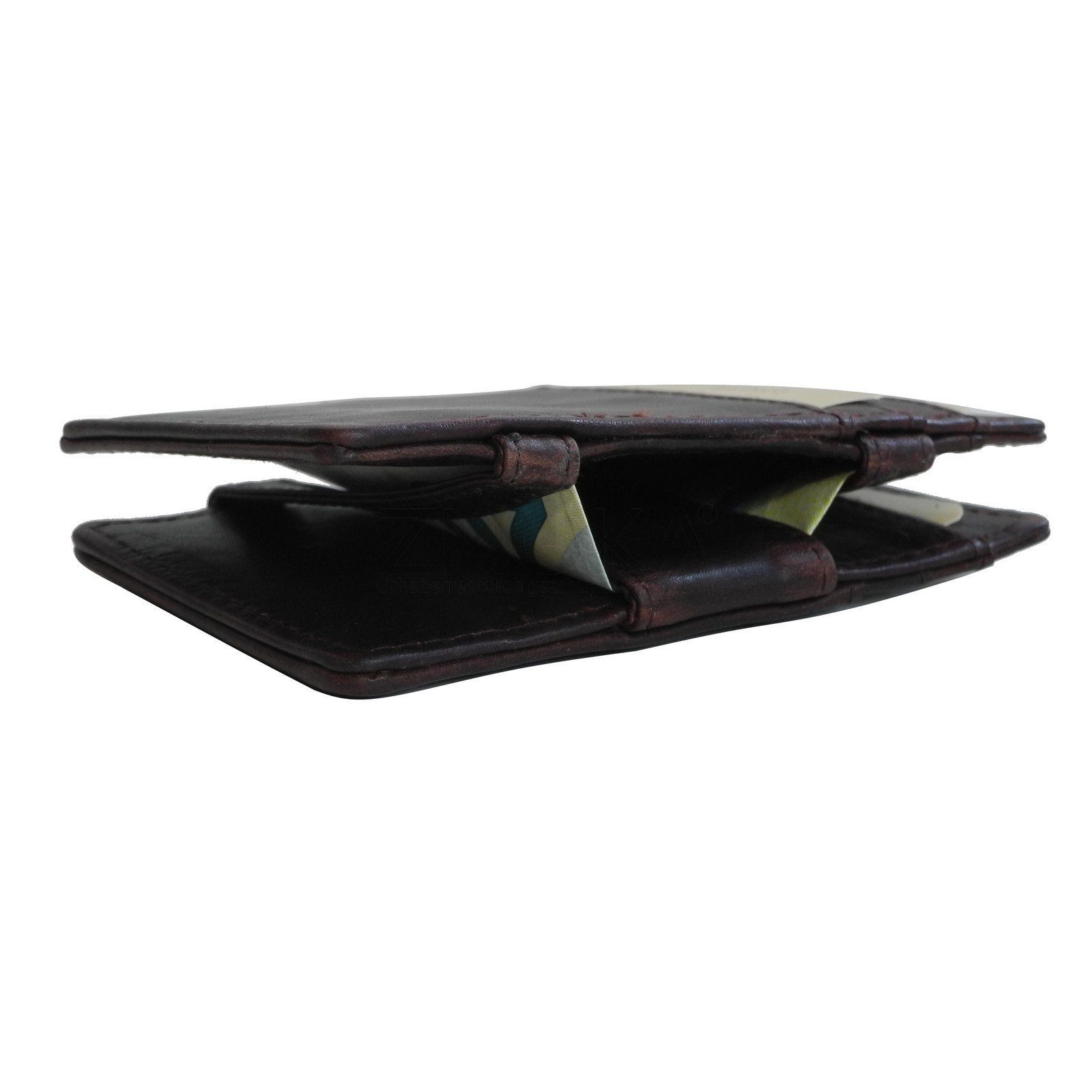 BRANCO Geldbörse Branco - Leder Unisex Magic Flip Geldscheinklammer Kartenmappe Auswahl (1 Stück)