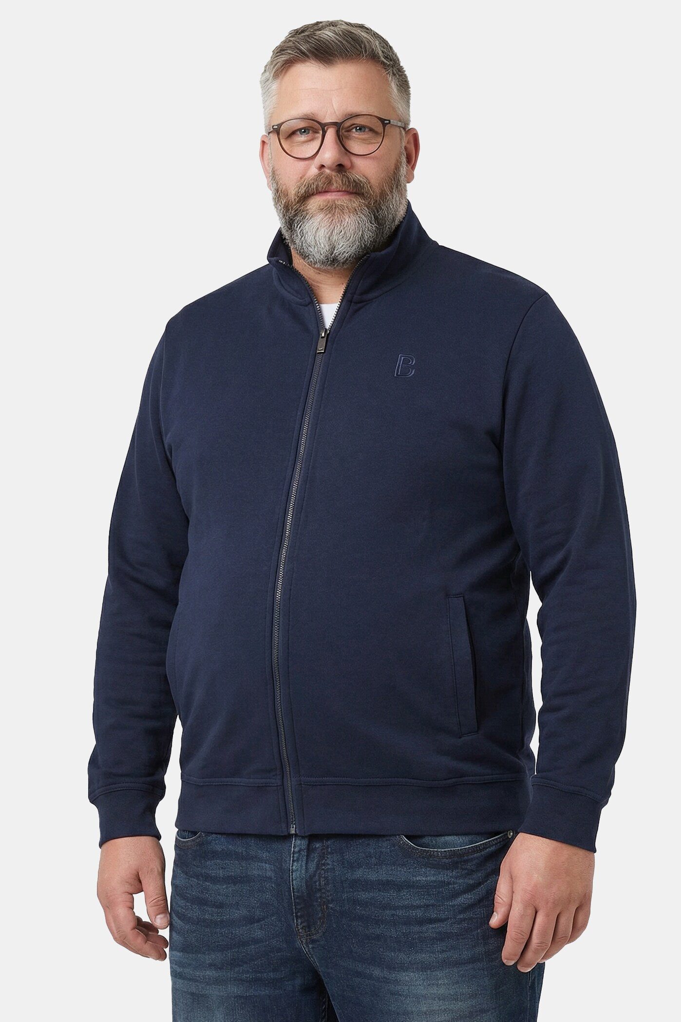 Fleecejacke Sweatjacke Stehkragen Zipper