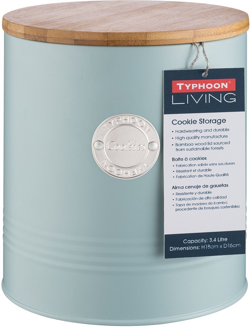 Typhoon Keksdose Living, Bambus, Stahl, pastellblau Liter, (1-tlg), 3,4 mit Bambusdeckel