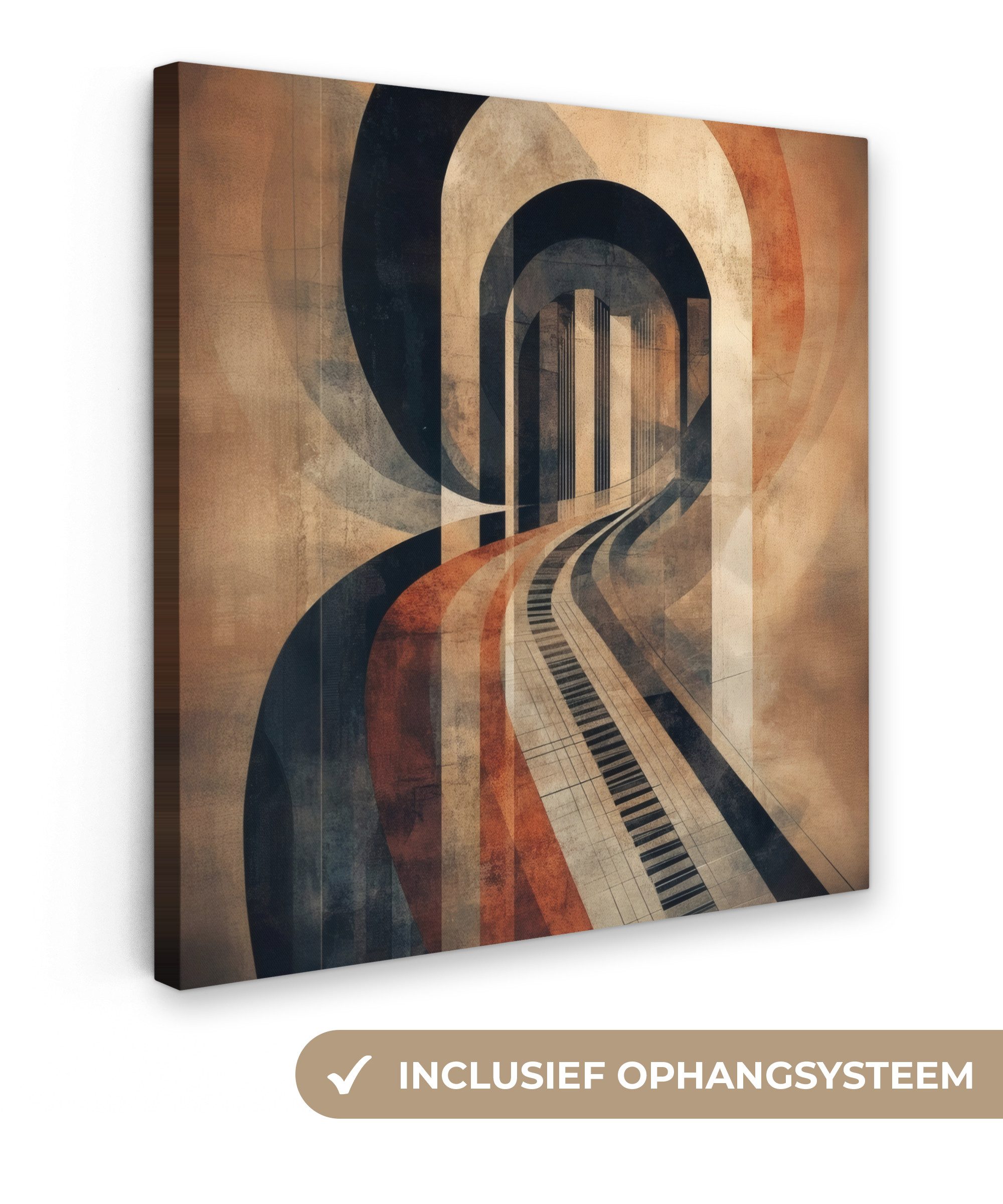 OneMillionCanvasses® Leinwandbild Klavier - Keyboards - Abstrakt, Fotodruck (1 St), Wandbild, Deko Schlafzimmer Wohnzimmer Flur 20x20 cm