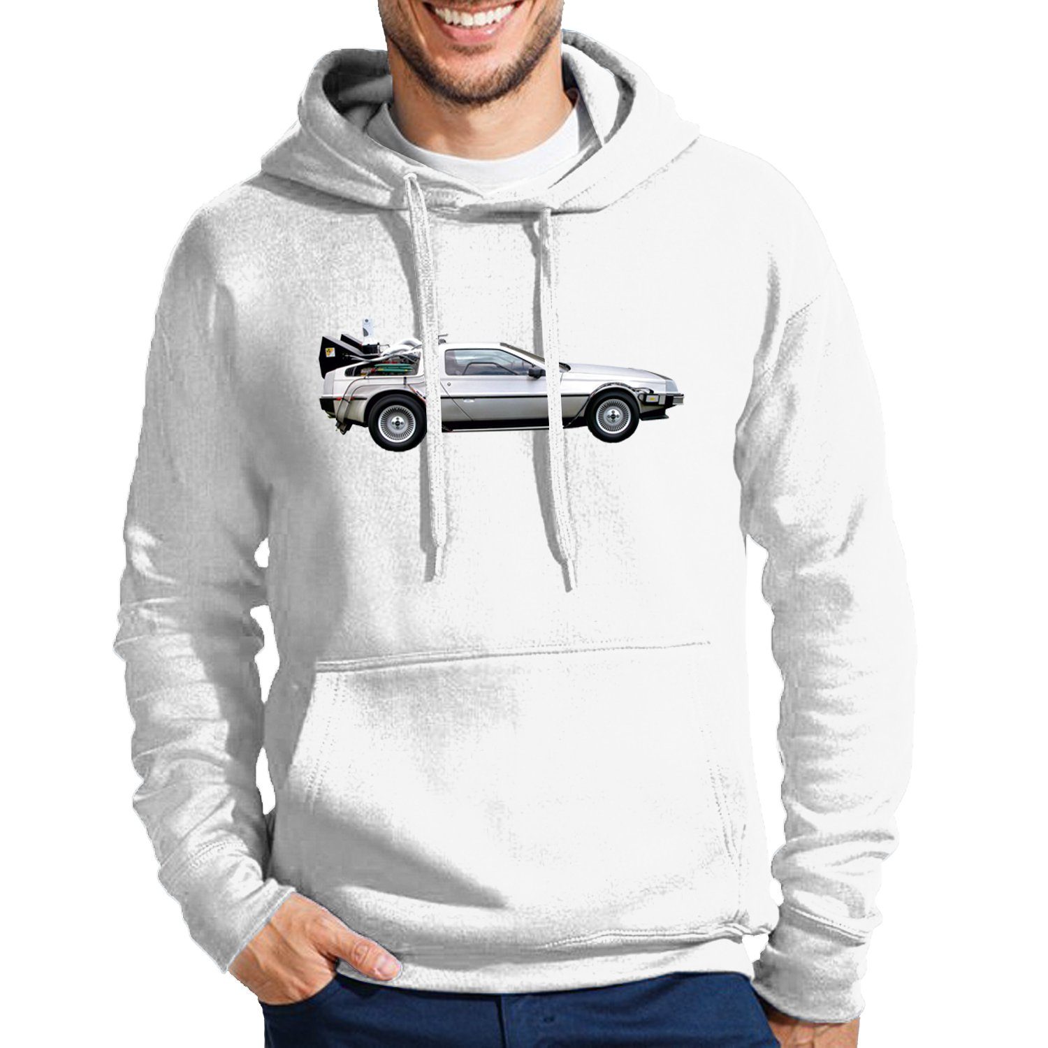 Hoodie Herren Delorean Auto Zukunftsreise Zukunft Zeitmaschine