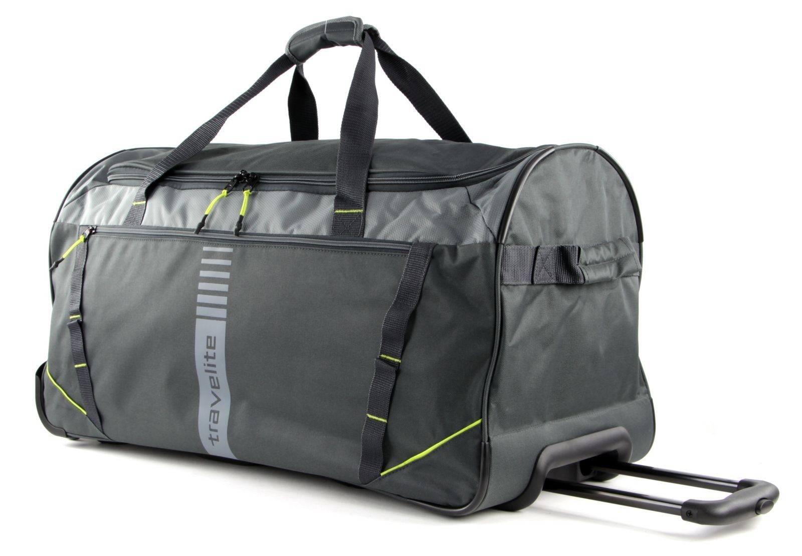 travelite Weichgepäck-Trolley Basic Active, 2 Rollen Anthrazit / Lemon