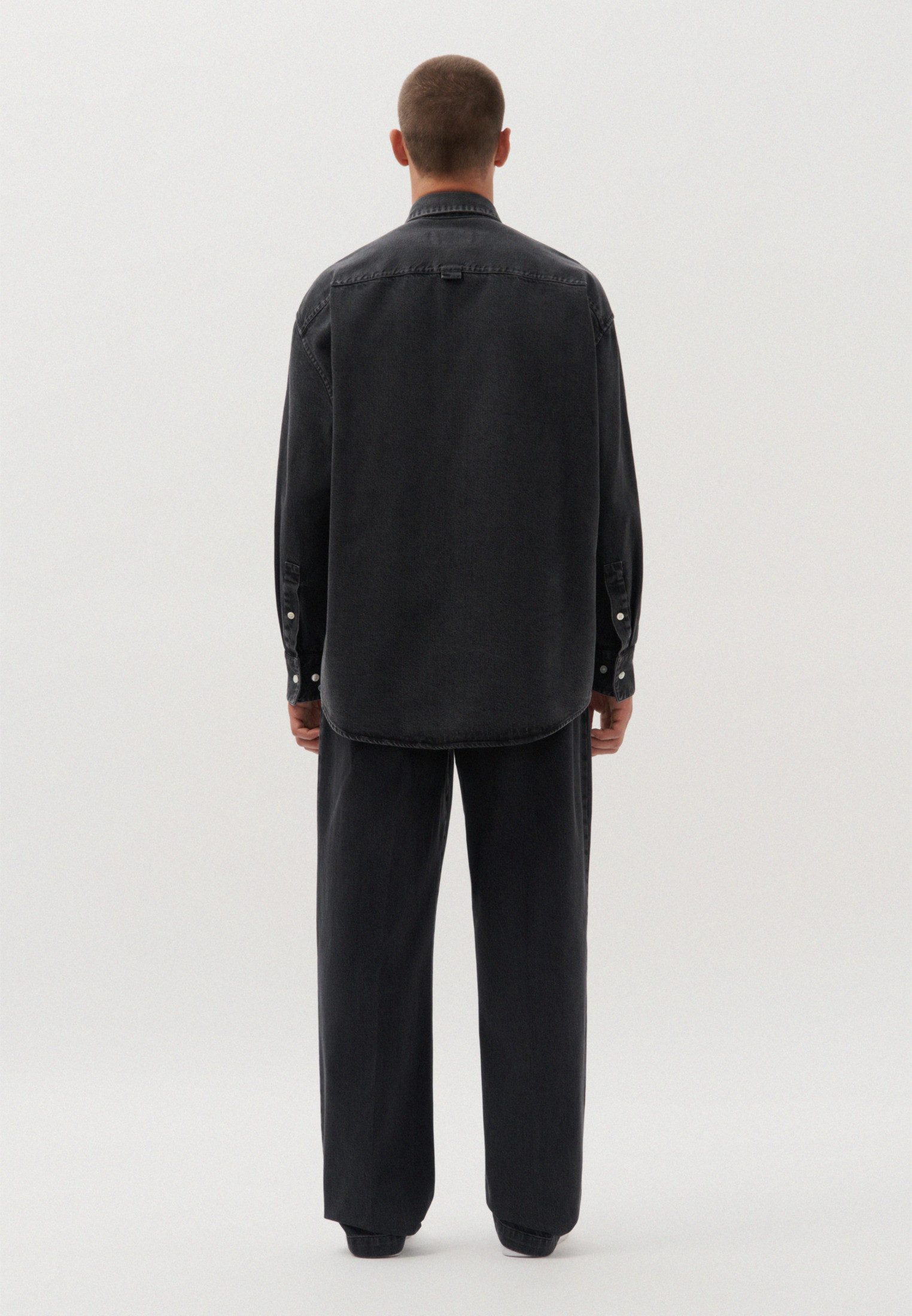 studio seidensticker Jeanshemd Studio Oversized Langarm Kentkragen Uni