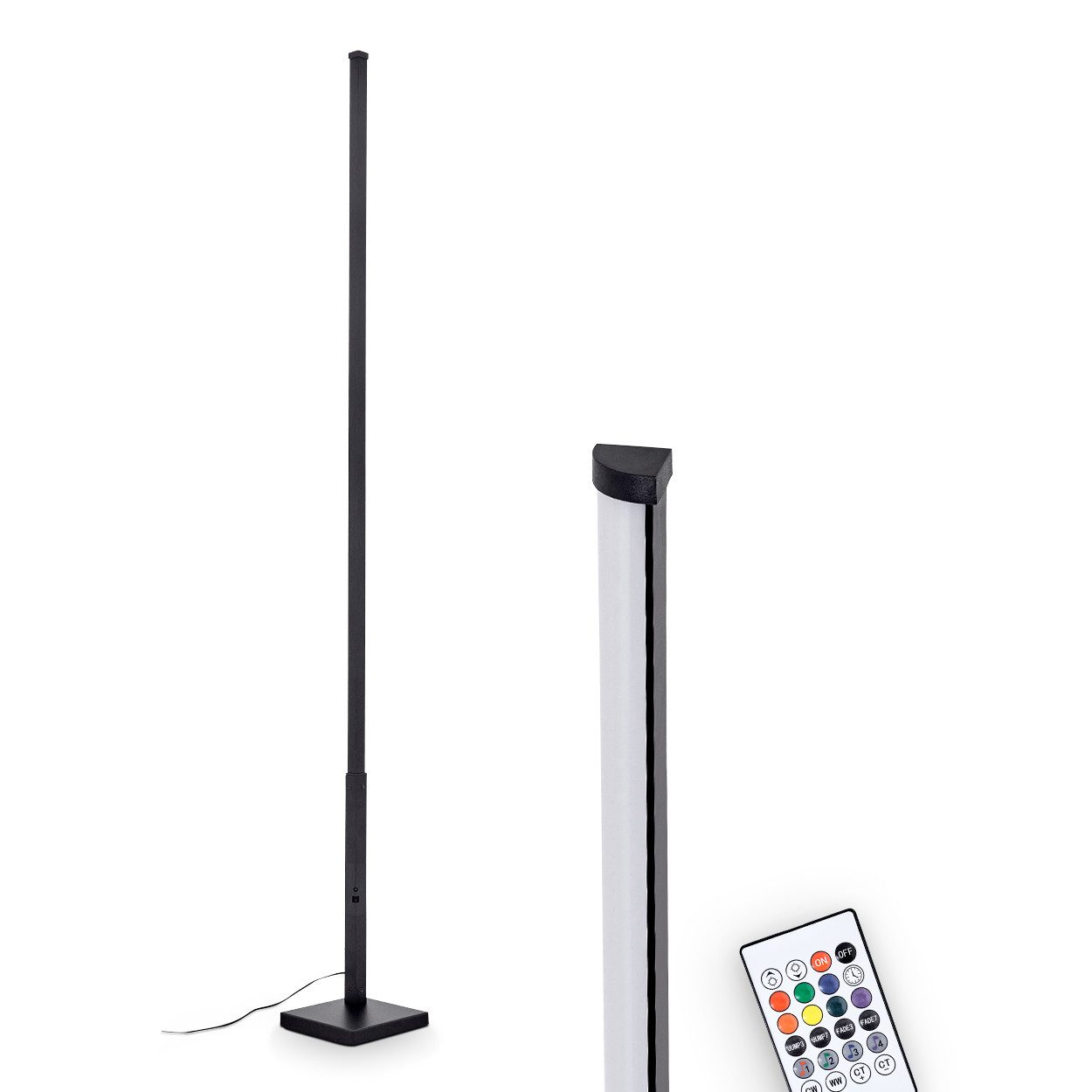 hofstein Stehlampe Stehlampe aus Metall/Kunststoff in Schwarz/Weiß, LED wec günstig online kaufen