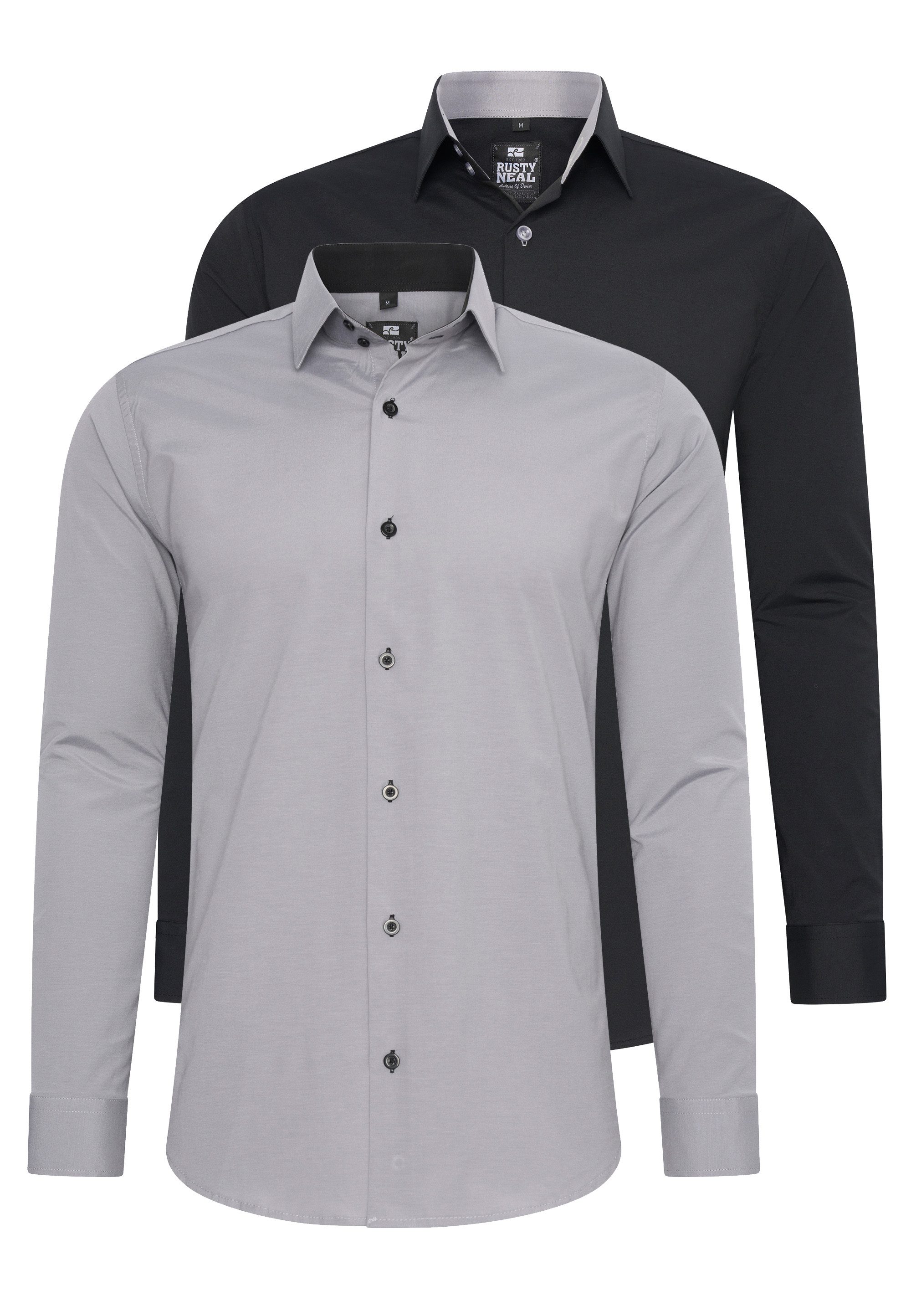 Rusty Neal Langarmhemd im Slim-Fit geschnitten günstig online kaufen