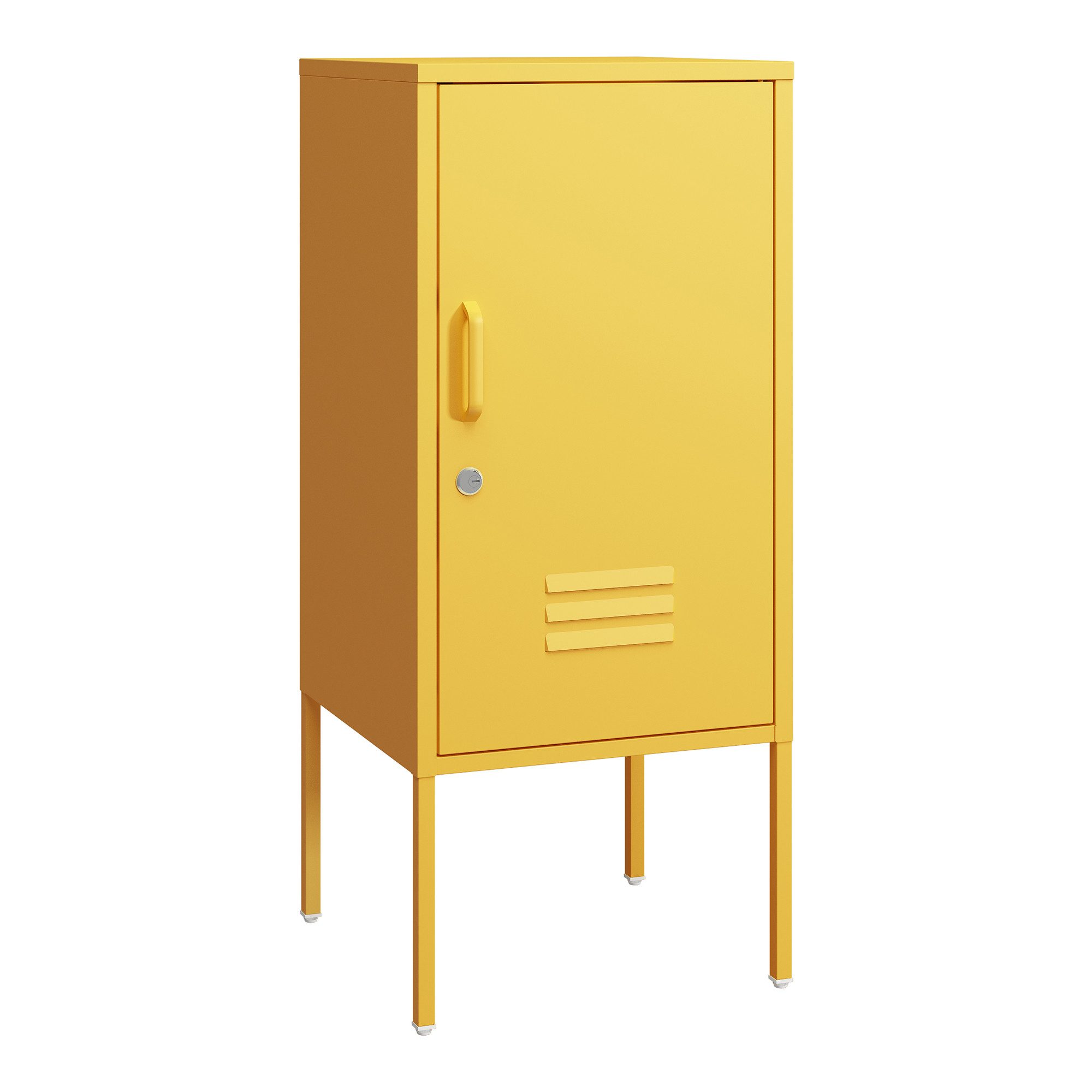 en.casa Nachtschrank »Hausjärvi« Türgriff links 82 x 35 x 35 cm Stahl Gelb