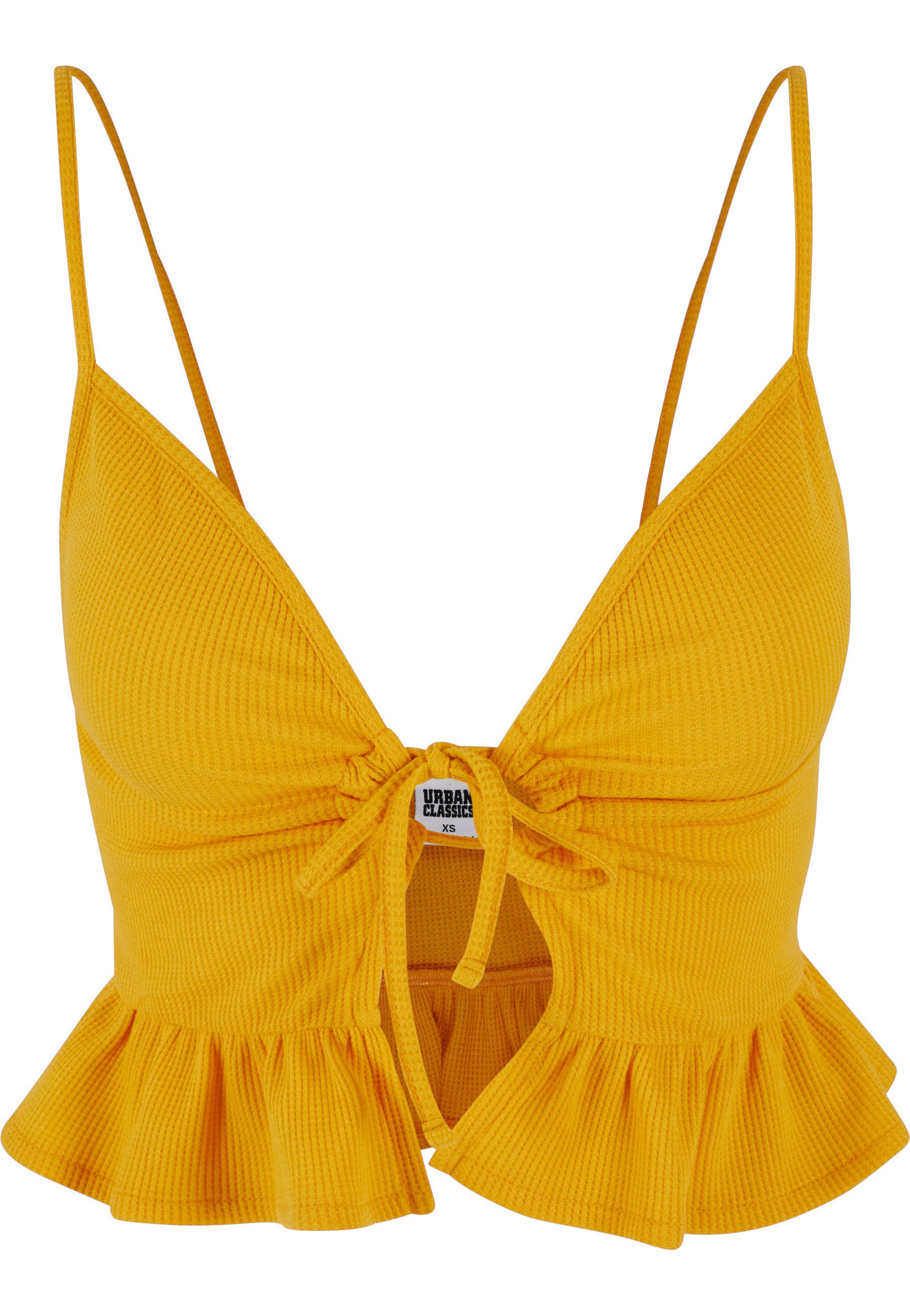 URBAN CLASSICS Tanktop Urban Classics Damen Ladies Waffle Pique Ruffle Top