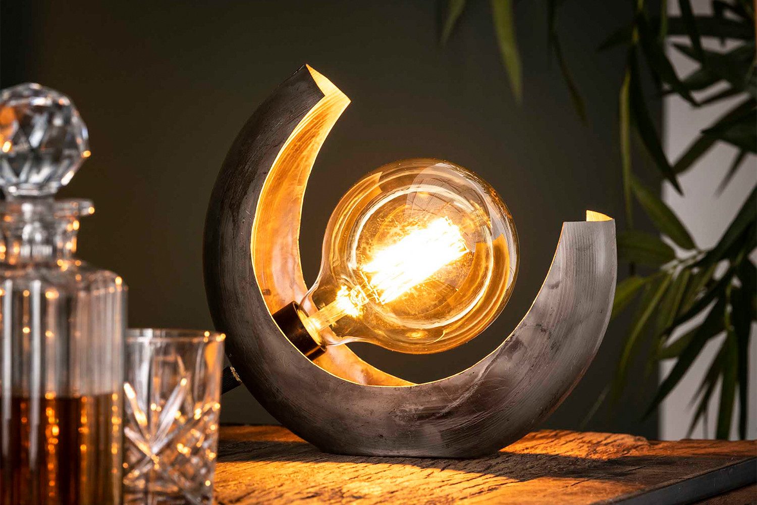 KAWOLA Tischleuchte LUAR, Tischlampe Metall silber günstig online kaufen