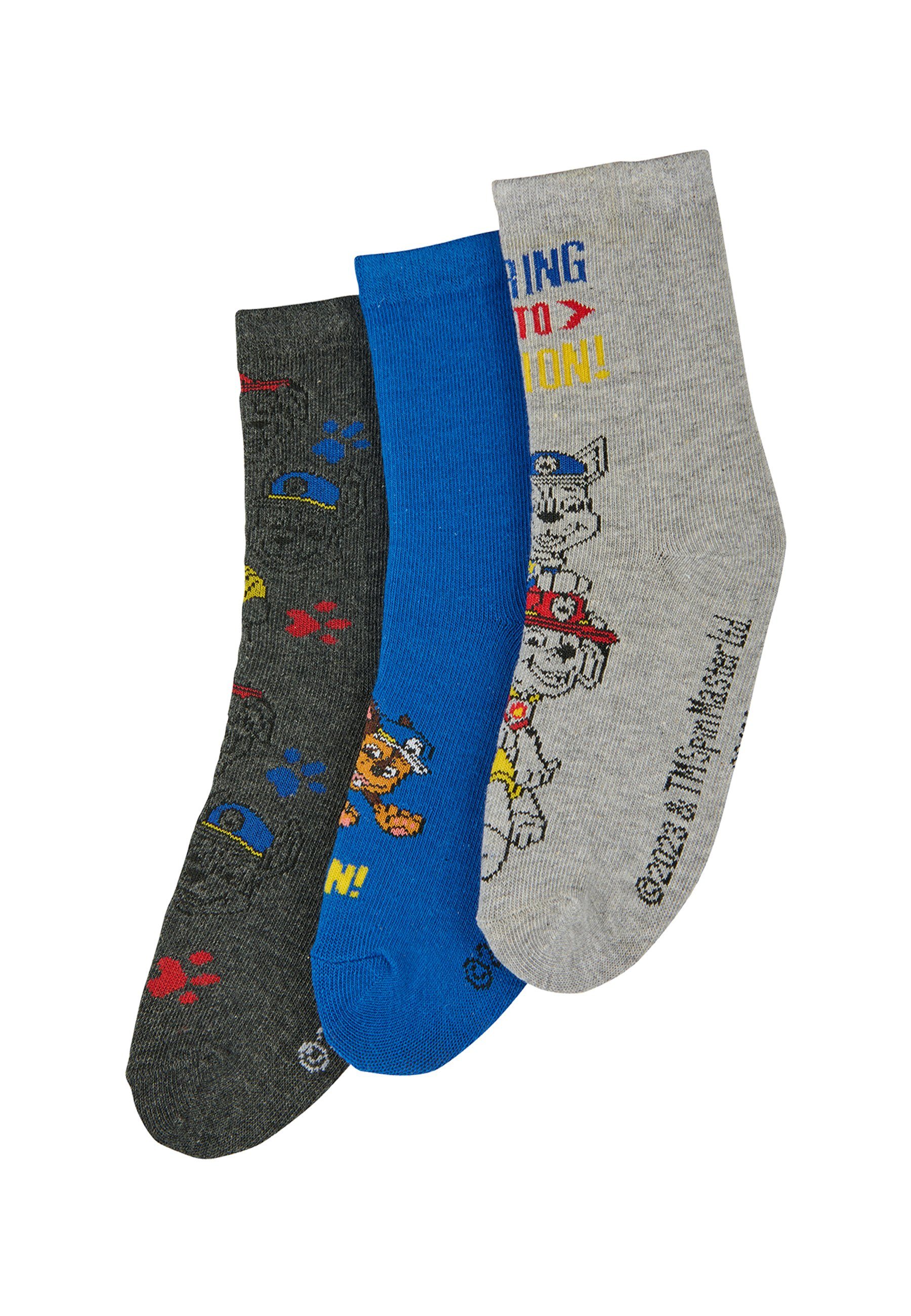 ONOMATO! Socken Paw Patrol Chase Kinder Jungen Socken 3er Pack (3-Paar) | Socken