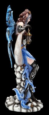 Figuren Shop GmbH Fantasy-Figur Elfen Figur mit Mond - Moon Fairy - Fantasy Fee Dekoration Mondschein