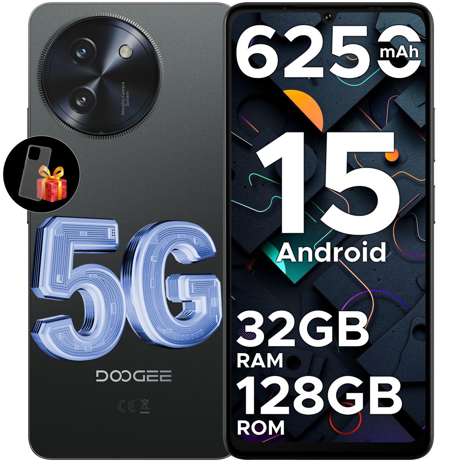 DOOGEE NOTE 59 5G 8GB+128GB/2TB TF Smartphone Ohne Vertrag, Android 15 Smartphone (17,15 cm/6.75 Zoll, 128 GB Speicherplatz, 16 MP Kamera, 16MP+8MP, Dual SIM Simlockfreie Handys, OTG, GPS, Face ID/NFC)
