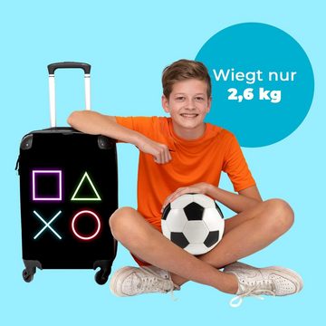 NoBoringSuitcases.com© Kinderkoffer Gaming - Neon - Jungen - Schwarz - Kind 55x35x20cm, 4 Rollen, Kindertrolley, Handgepäck, Reisekoffer für Jungen