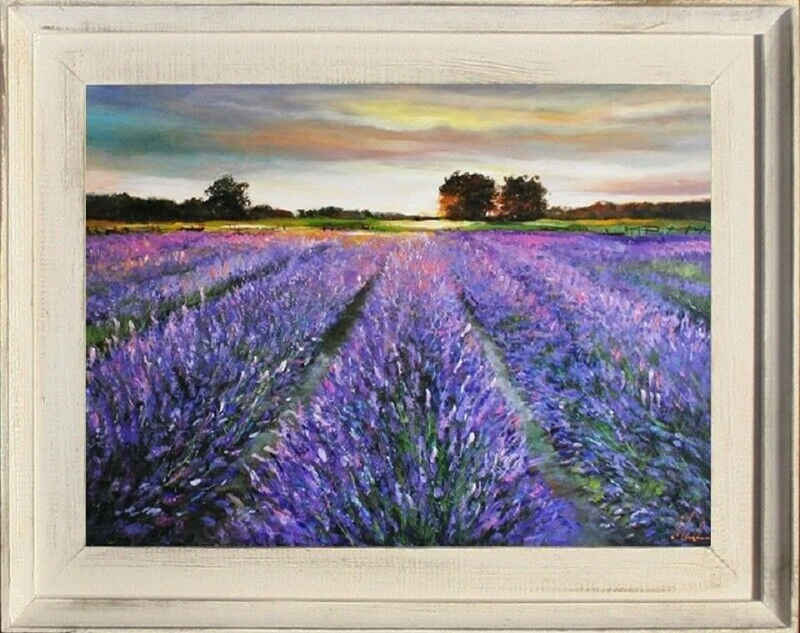 JVmoebel Gemälde Lavendel Blumen Pflanzen Bild Bilder Gemälde Ölbilder Ölbild Sofort, Lavendel, Stillleben, Blumen, Pflanzen, Natur, Landschaft