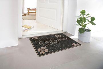 Fußmatte SC Clean Lucky, Welcome, Home2Fashion, rechteckig, Höhe: 8 mm, Schmutzfangmatte, mit Spruch, robust, In- und Outdoor geeignet