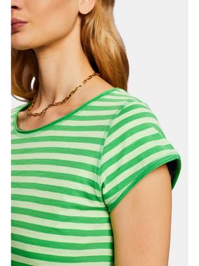 Esprit T-Shirt Streifen-T-Shirt mit Rollkanten (1-tlg)
