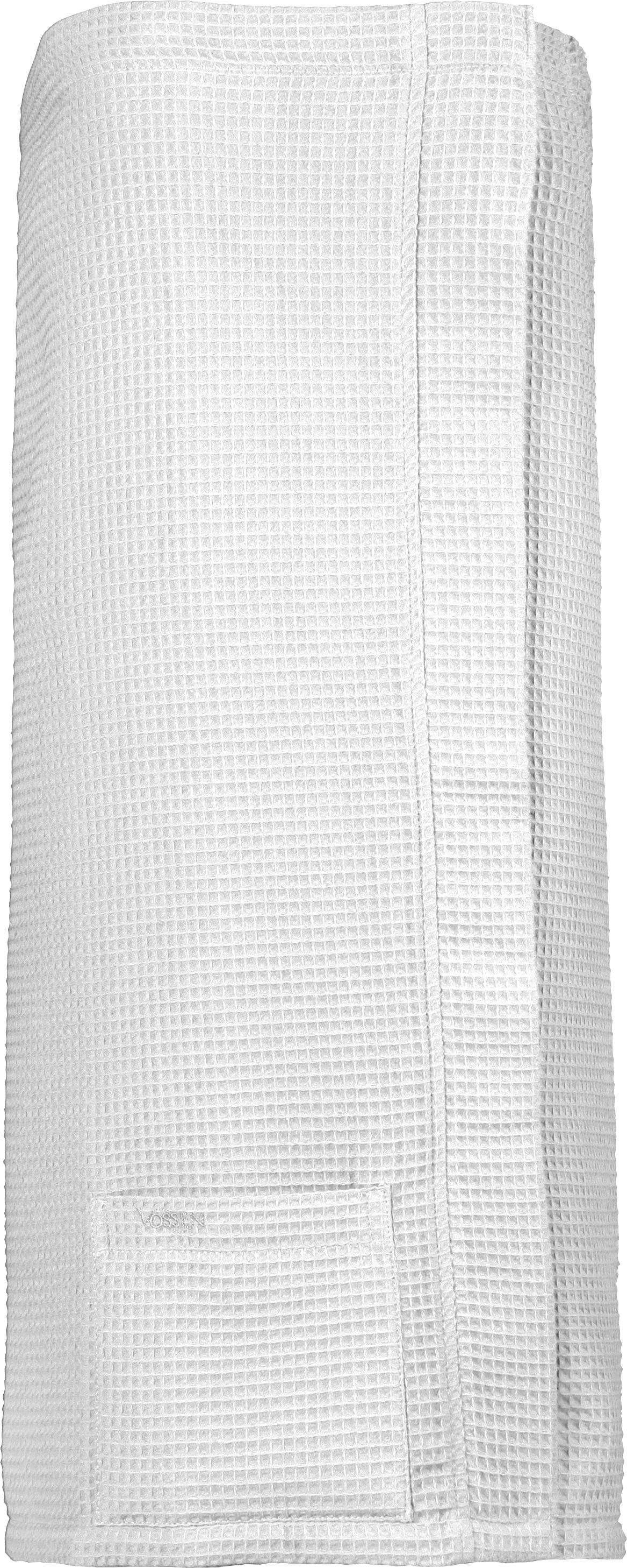 VOSSEN Kilt Well-L Kurzform, Waffelpiqué, Knöpfe, Saunakilt für Damen, Waffelpiqué-Struktur, reine Baumwolle, Knöpfe mehr