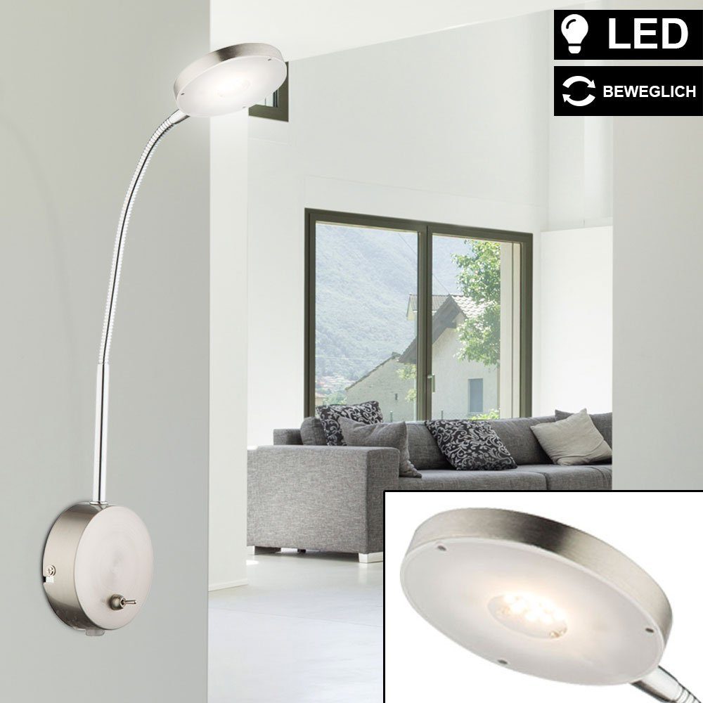 verbaut, Flexo-Arm Leuchte LED Zimmer Flur Wohn LED Strahler LED-Leuchtmittel fest Lampe Wand Ess Warmweiß, etc-shop Wandleuchte,