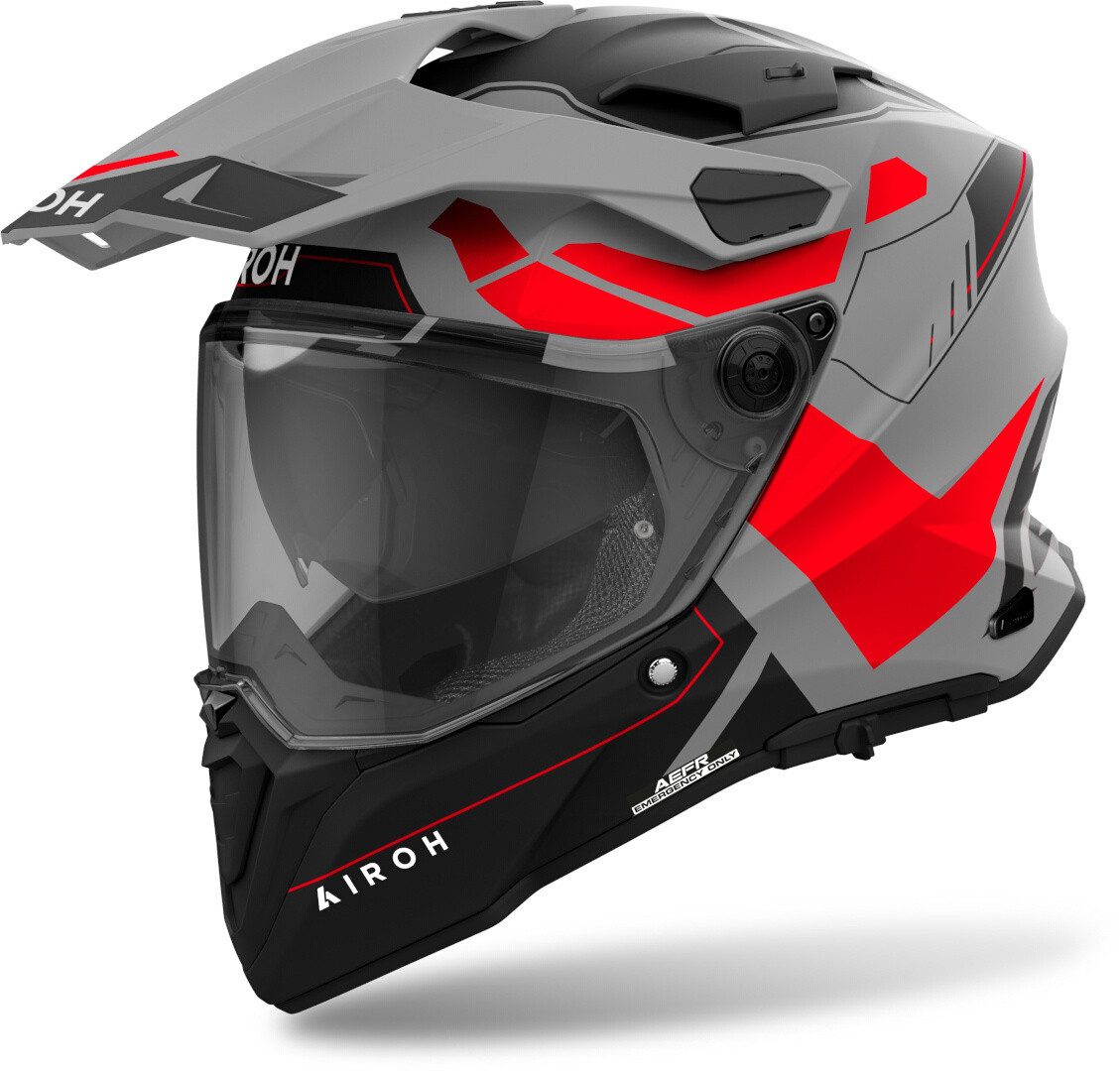 Airoh Motocrosshelm Commander 2 Reveal Motocross Helm, vorbereitet für Kommunikationssystem,Notfallsystem-Polsterung (EQ