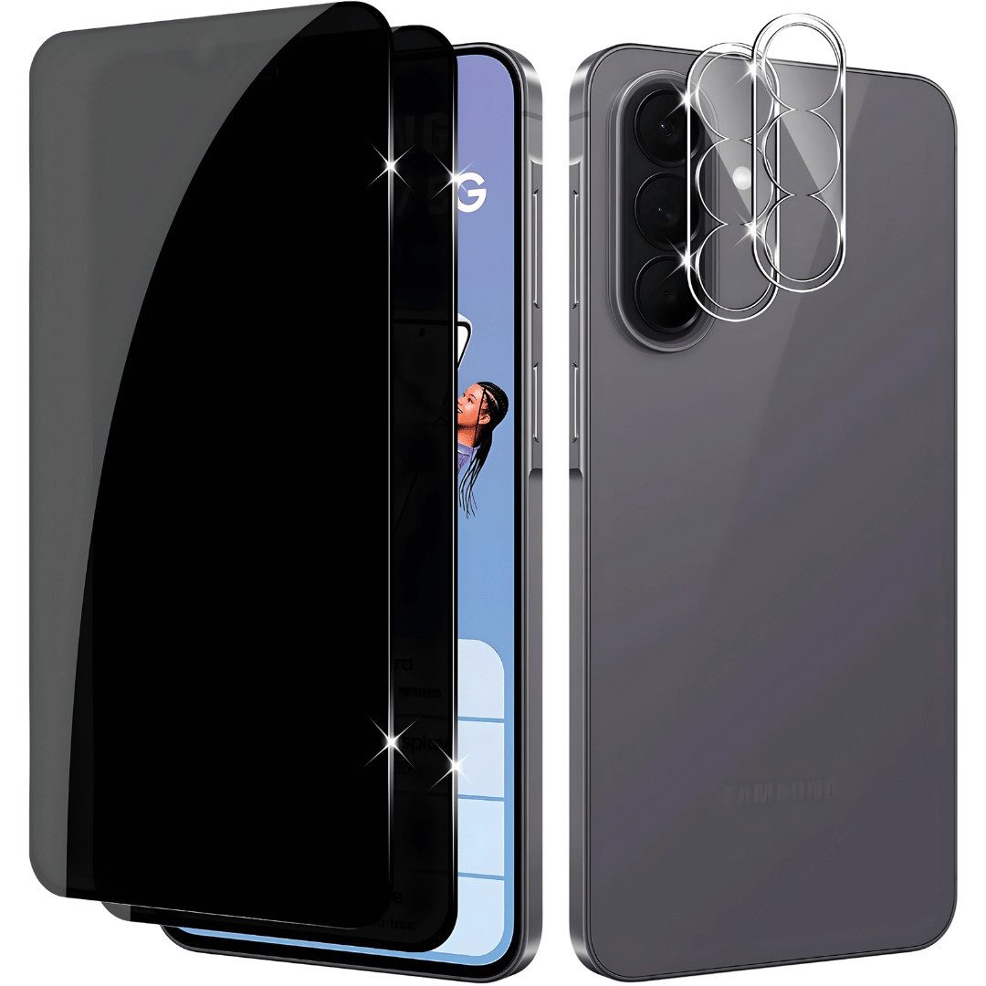 SmartUP Displayschutzglas 2X Schutzglas für Samsung Galaxy A57 5G Blickschutz Display Kamera 9H für Samsung Galaxy A57 5G, 4 Stück, Anti-Spy, Blickschutz, Privacy
