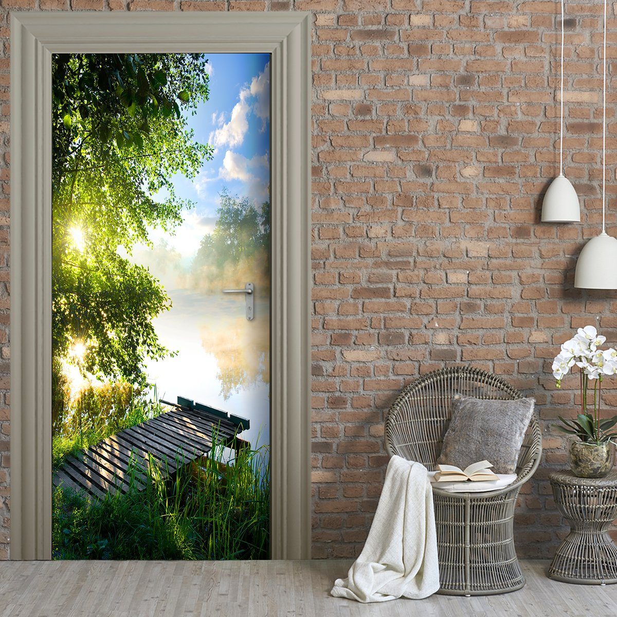 Stickerprofis Türtapete STEG AM SEE, Premiumklasse, selbstklebend günstig online kaufen