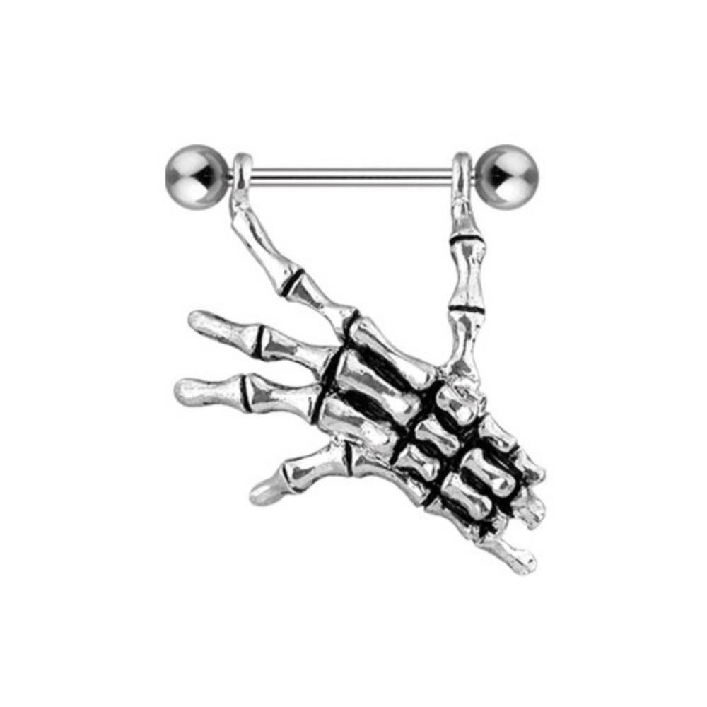 Order & Smile Schmuck Brustwarzenpiercing Brustwarzenpiercing Nipple Shield Skeletthand „Skull Hand“