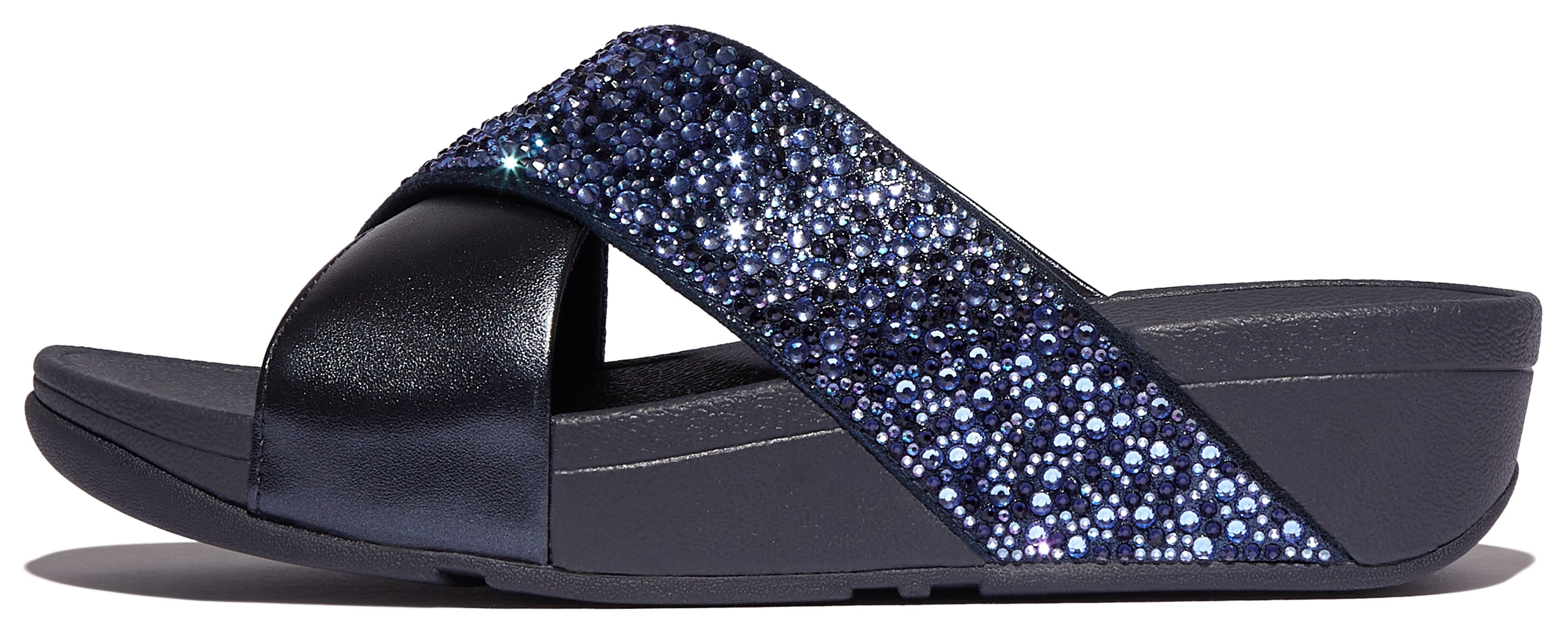 Fitflop LULU CRYSTAL Pantolette, Plateauschuh, Slides mit trendigen Glitzer günstig online kaufen