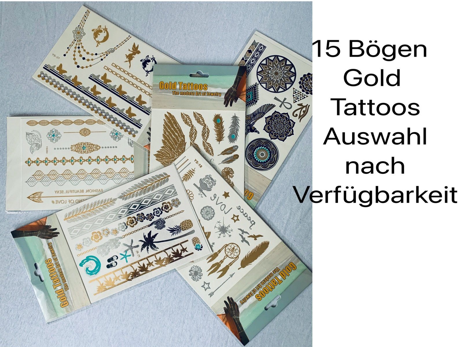 LK Trend & Style Schmuck-Tattoo Gold-Tattoo Die moderne Art von Modeschmuck, Festival, Party, Fasching, Feier, Urlaub, für den Sommer richtig coole Tattoos