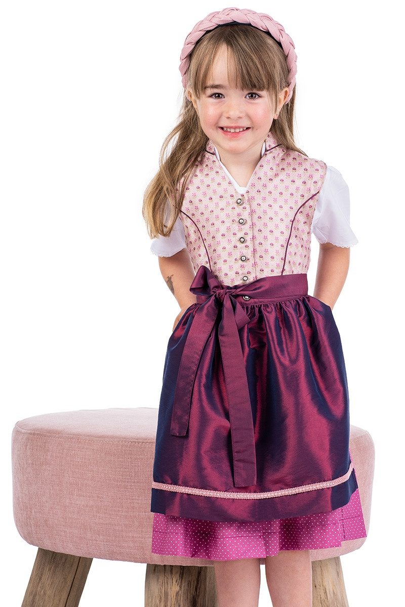 Isar-Trachten Dirndl Kinderdirndl 3tlg. - TALISA - altrosa/bordeaux