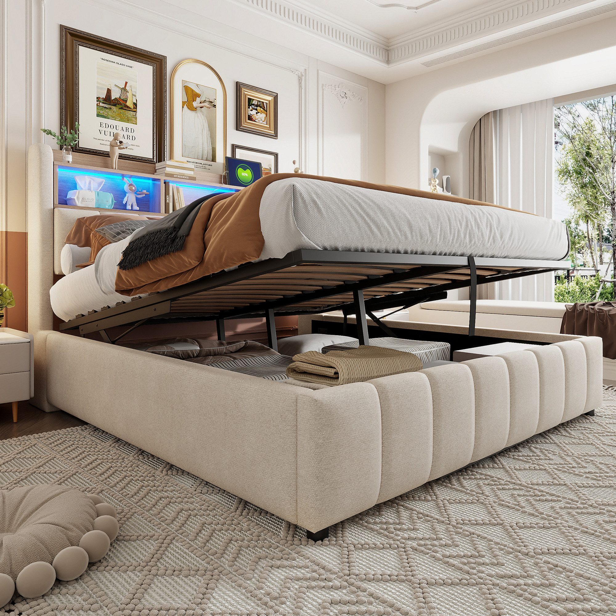 STILVORA Polsterbett 180×200 mit bettkasten,Funktionbett mit günstig online kaufen