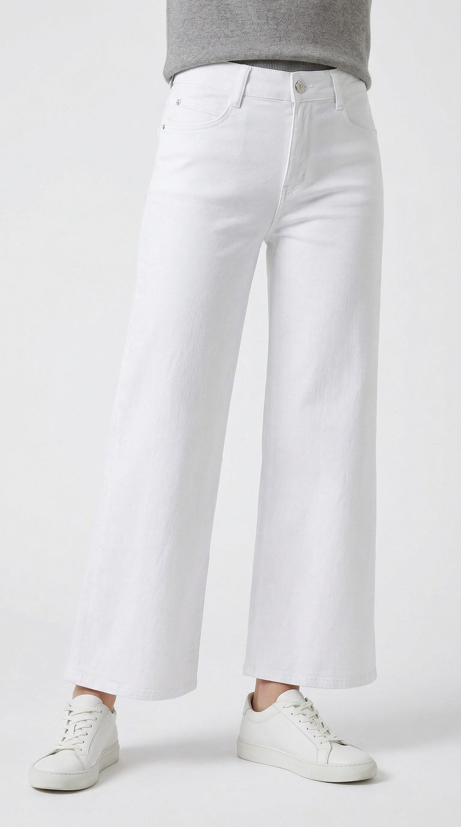 MAC Weite Jeans DREAM WIDE mit Fransen am Saum