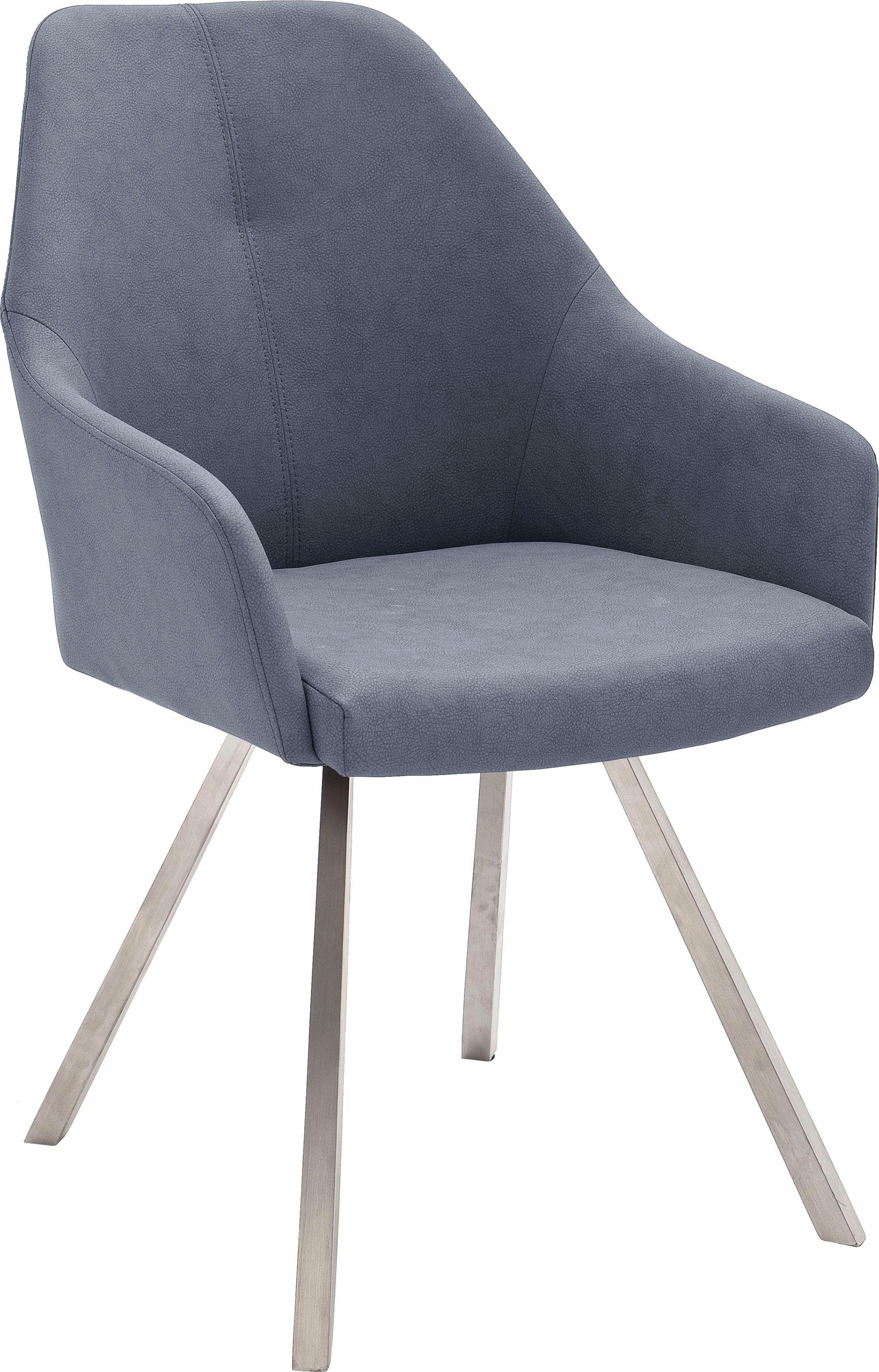MCA furniture 4-Fußstuhl Madita A-eckig (Set, 2 St), Stuhl belastbar bis 140 Kg Graublau | Graublau