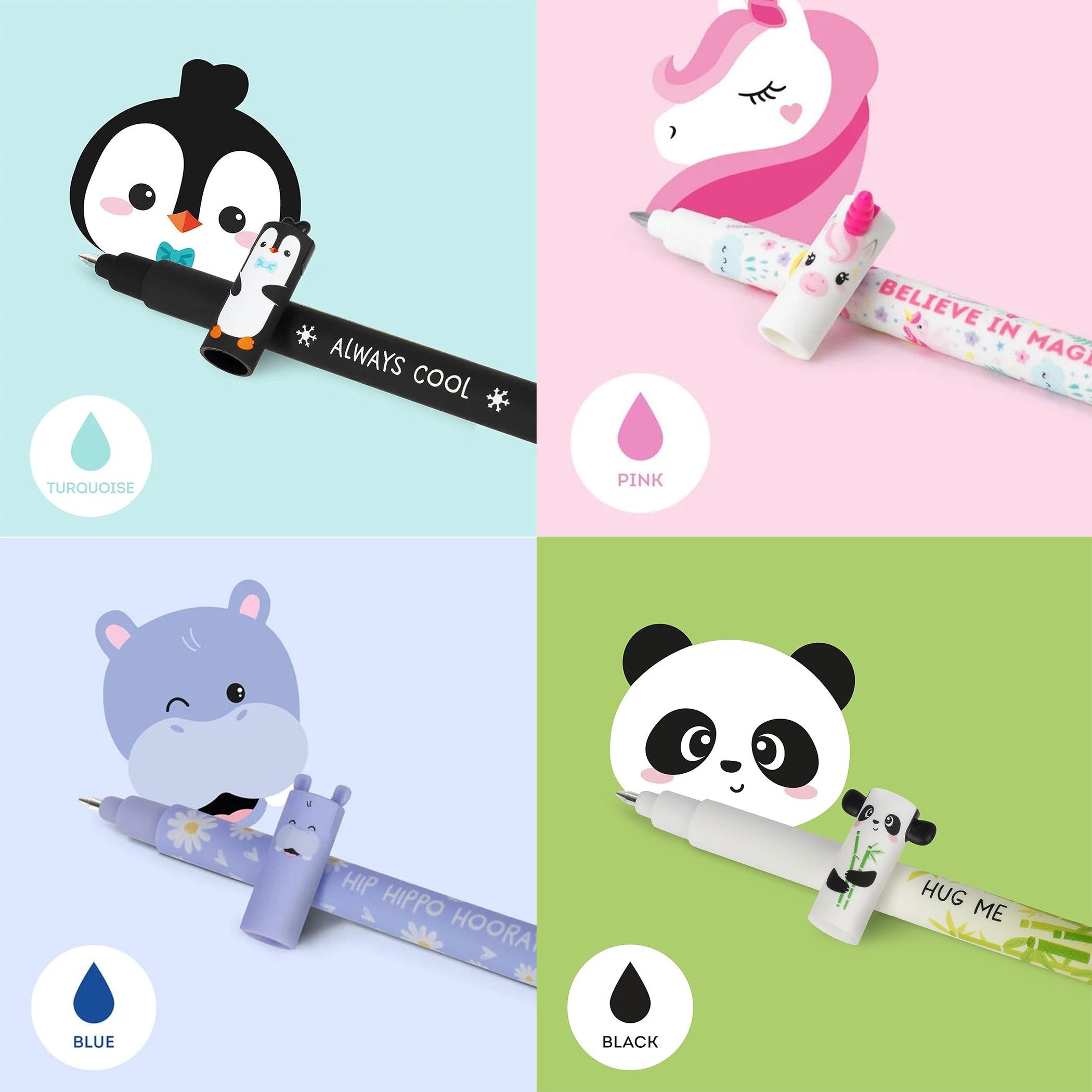 Legami Gelschreiber Set mit 8 Gelstiften, mit thermoempfindlicher Radiertinte, 0,7 mm, (8-tlg)