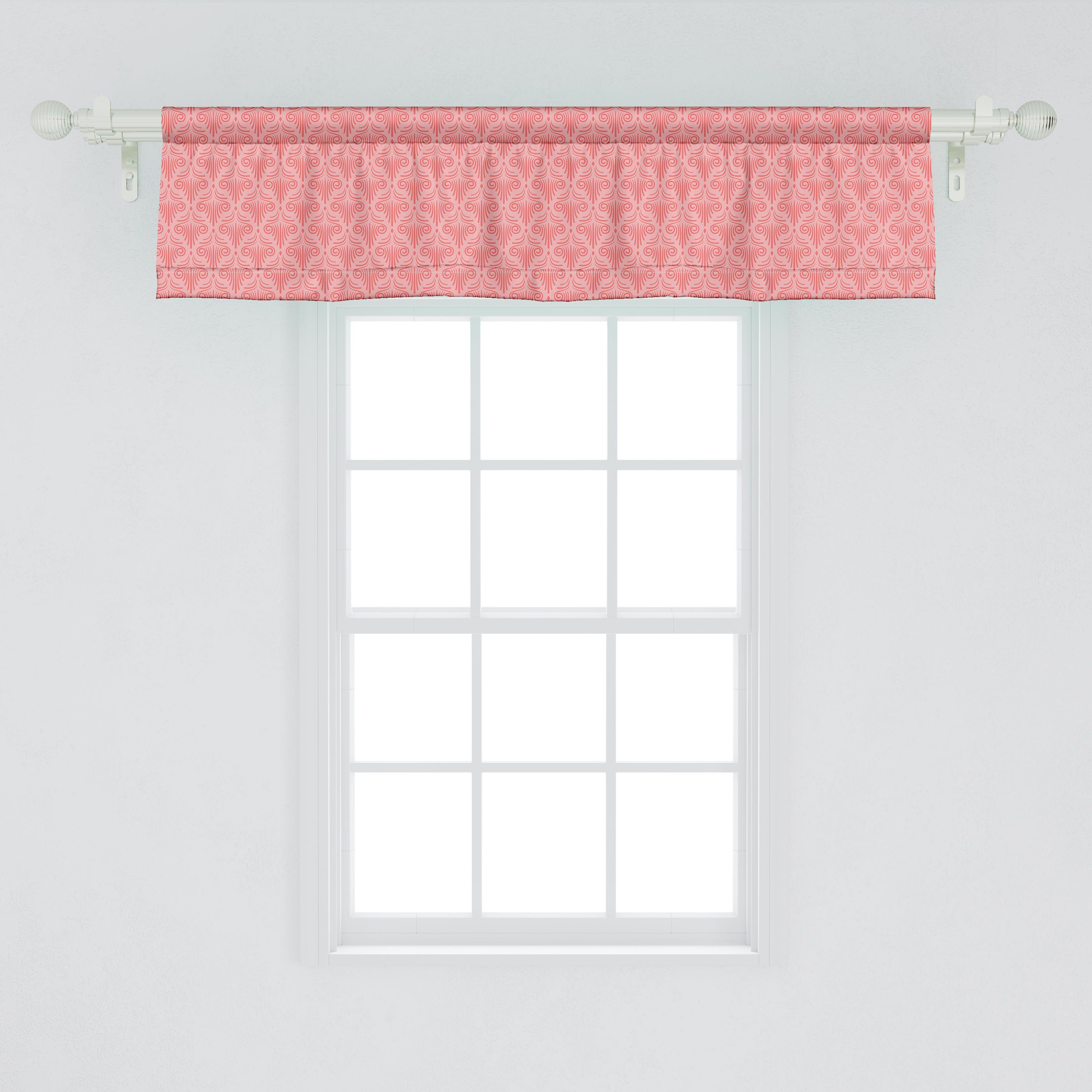 Scheibengardine Vorhang Volant für Stangentasche, Streifen-Muster Microfaser, Abstrakt Schlafzimmer Vintage Küche mit Abakuhaus, Dekor