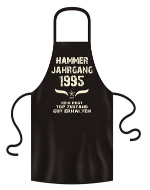 Soreso® Grillschürze Geburtstagsgeschenk für Männer - Frauen Hammer Jahrgang 1995, (Geschenkset, Geschenke-Set bestehend aus Grillschürze aus 100% Baumwolle, Urkunde für das Geburtstagskind), Geschenke, Geburtstagsgeschenk, Papa, Mann, Kochschürze, Speiseschürze, Umhängeschürze, Geschenke, Männer, Küchenschürze, Grillschürze