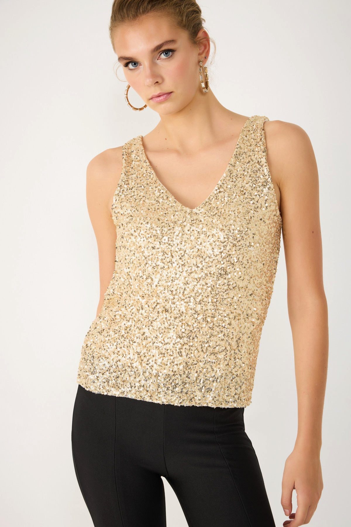 No Matter What Blusentop Bluse mit V-Ausschnitt und Paillettendetail günstig online kaufen