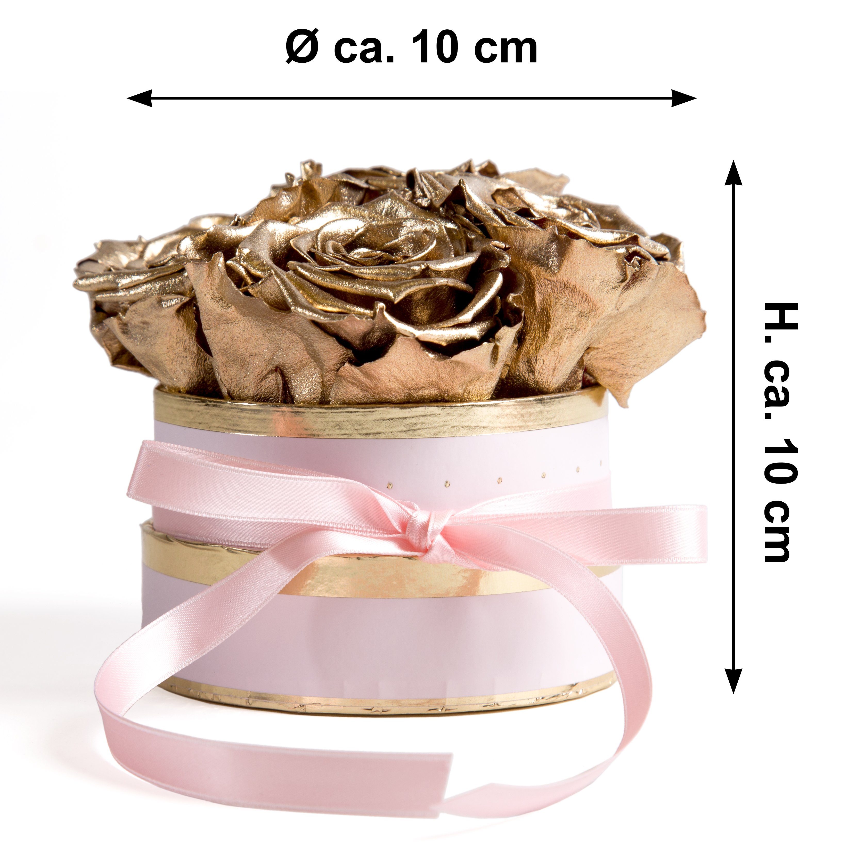 Kunstblume Infinity Rosenbox rosa rund 4 günstig online kaufen