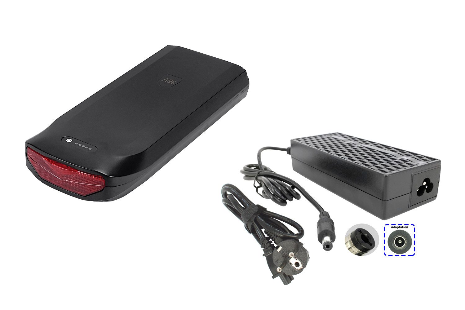 PowerSmart SF-03 E-Bike Akku 13Ah/468Wh, Ersatz für FISCHER Phylion TXED Denver Bike WAYSCRAL CRUSSIS Toplife usw. mit 2A Ladegerät Li-ion 13000 mAh (36 V)