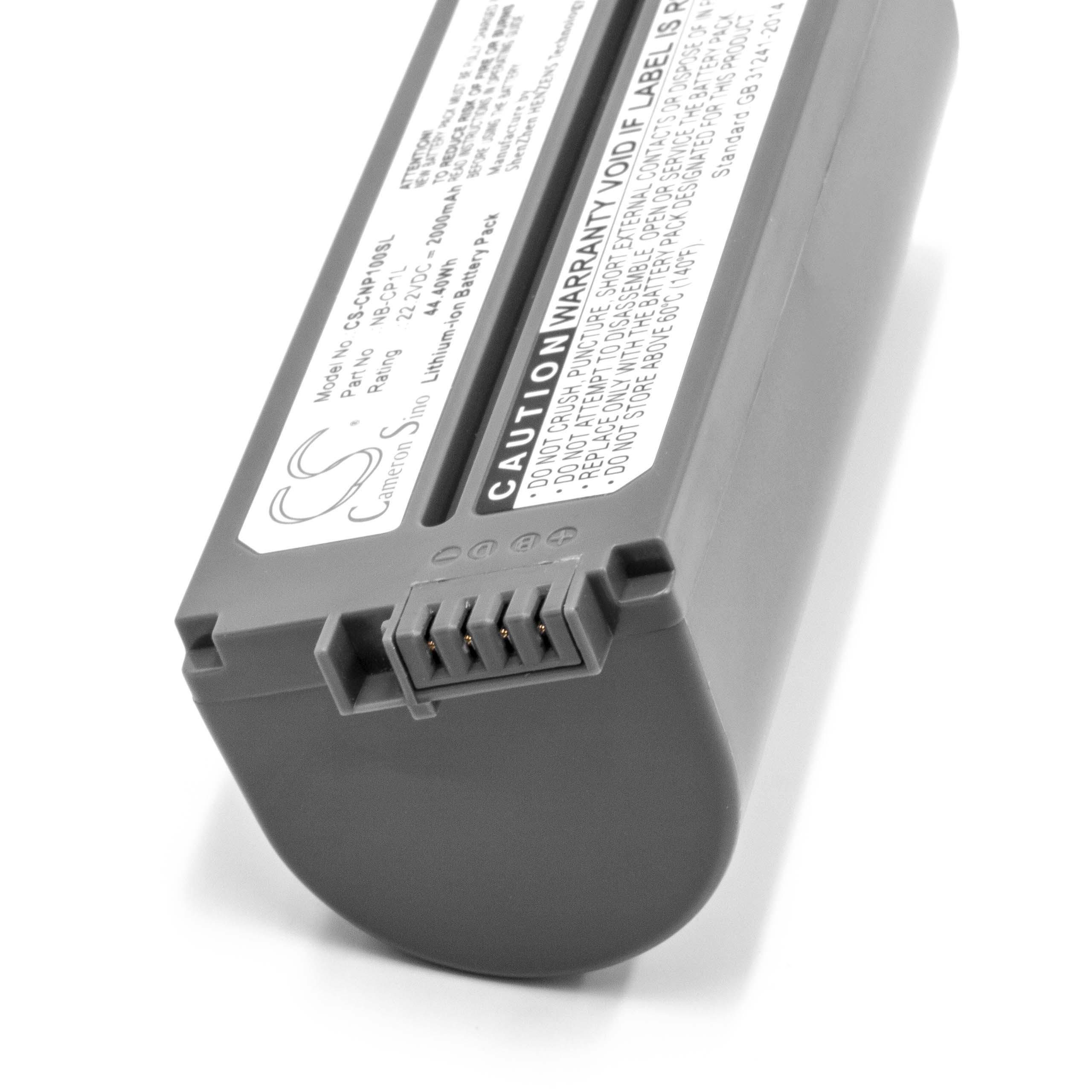 vhbw kompatibel mit Canon Selphy Li-Ion Akku CP-600, 2000 (22,2 CP-720, CP-710, mAh V) CP-510, CP-520